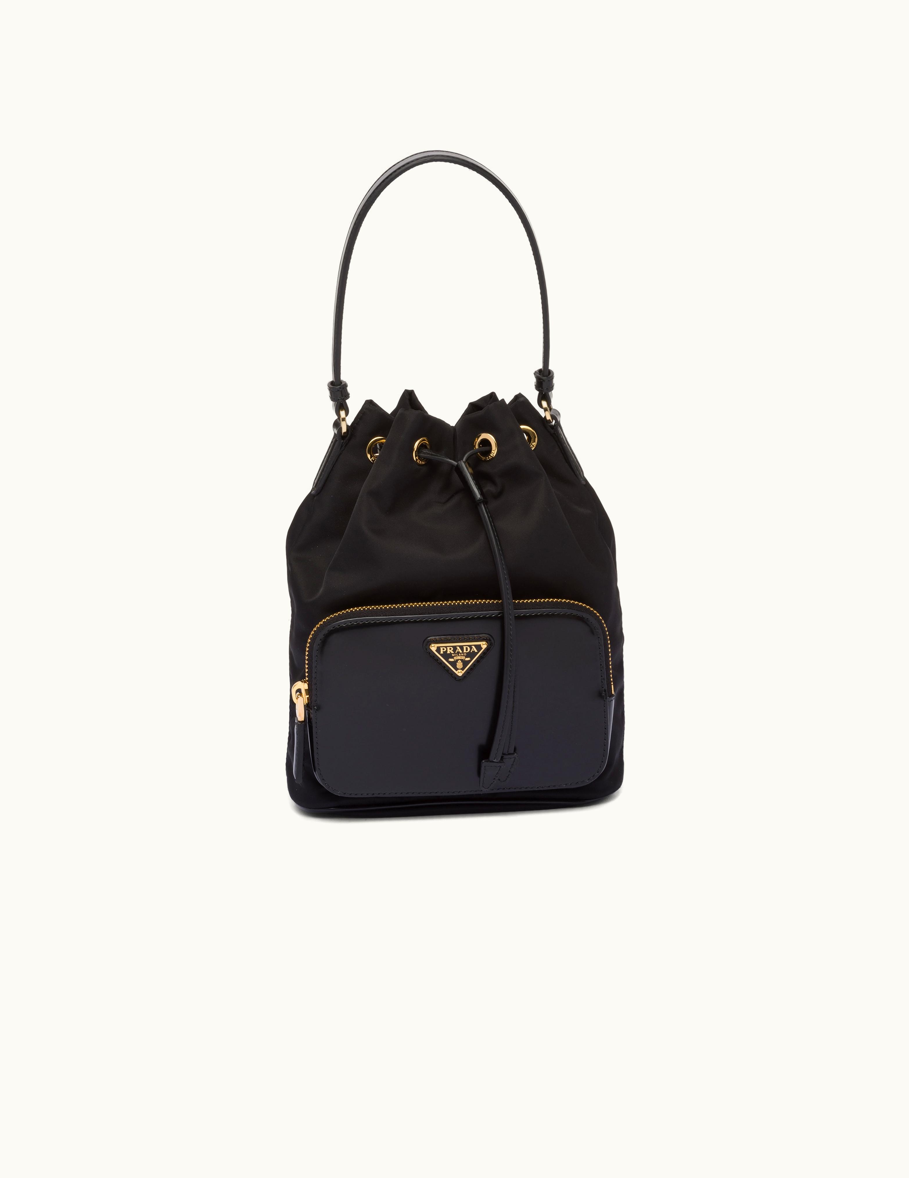 Prada Black Prada Duet Re-nylon And Brushed Bucket Bag