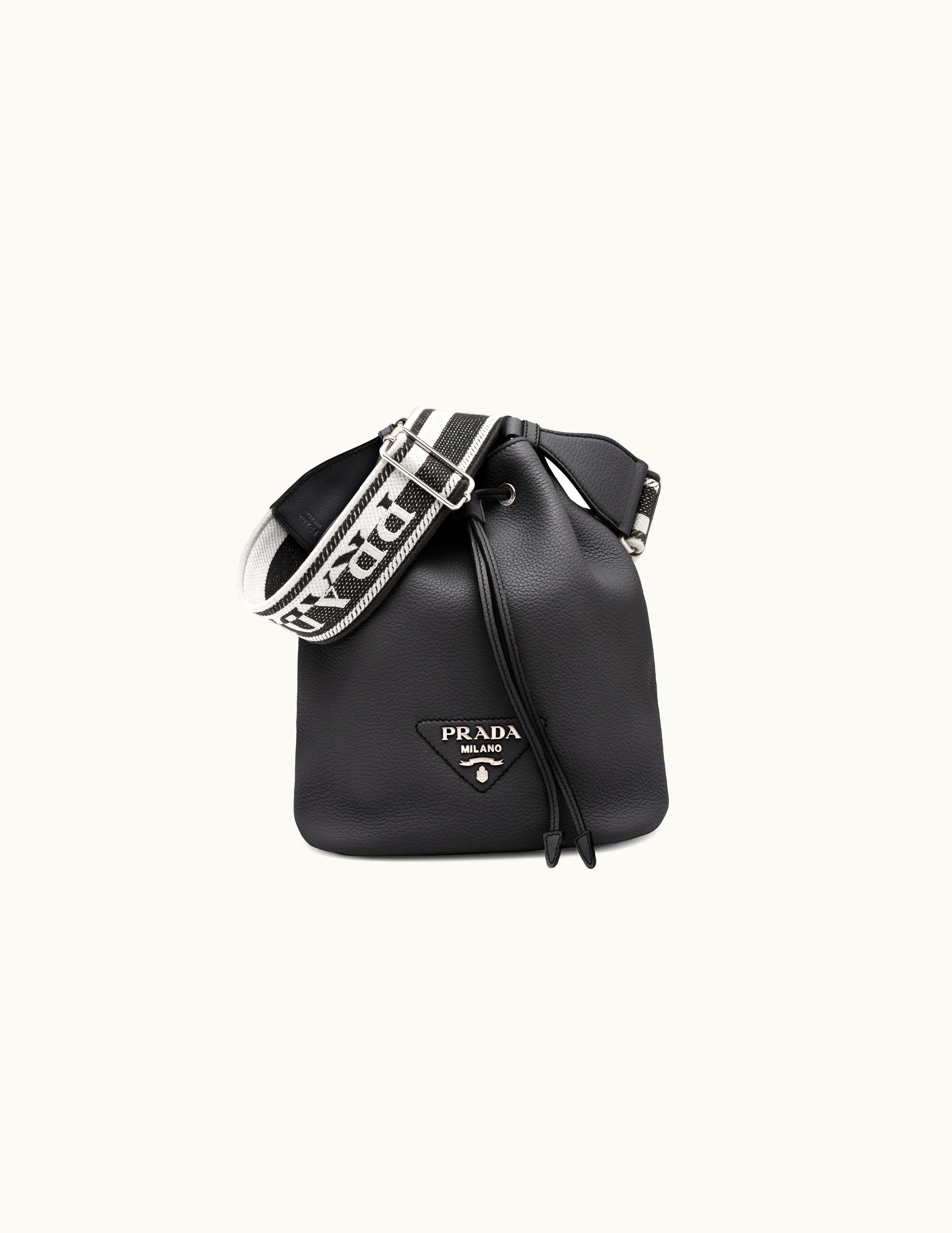 Prada Prada Black Leather Bucket Bag