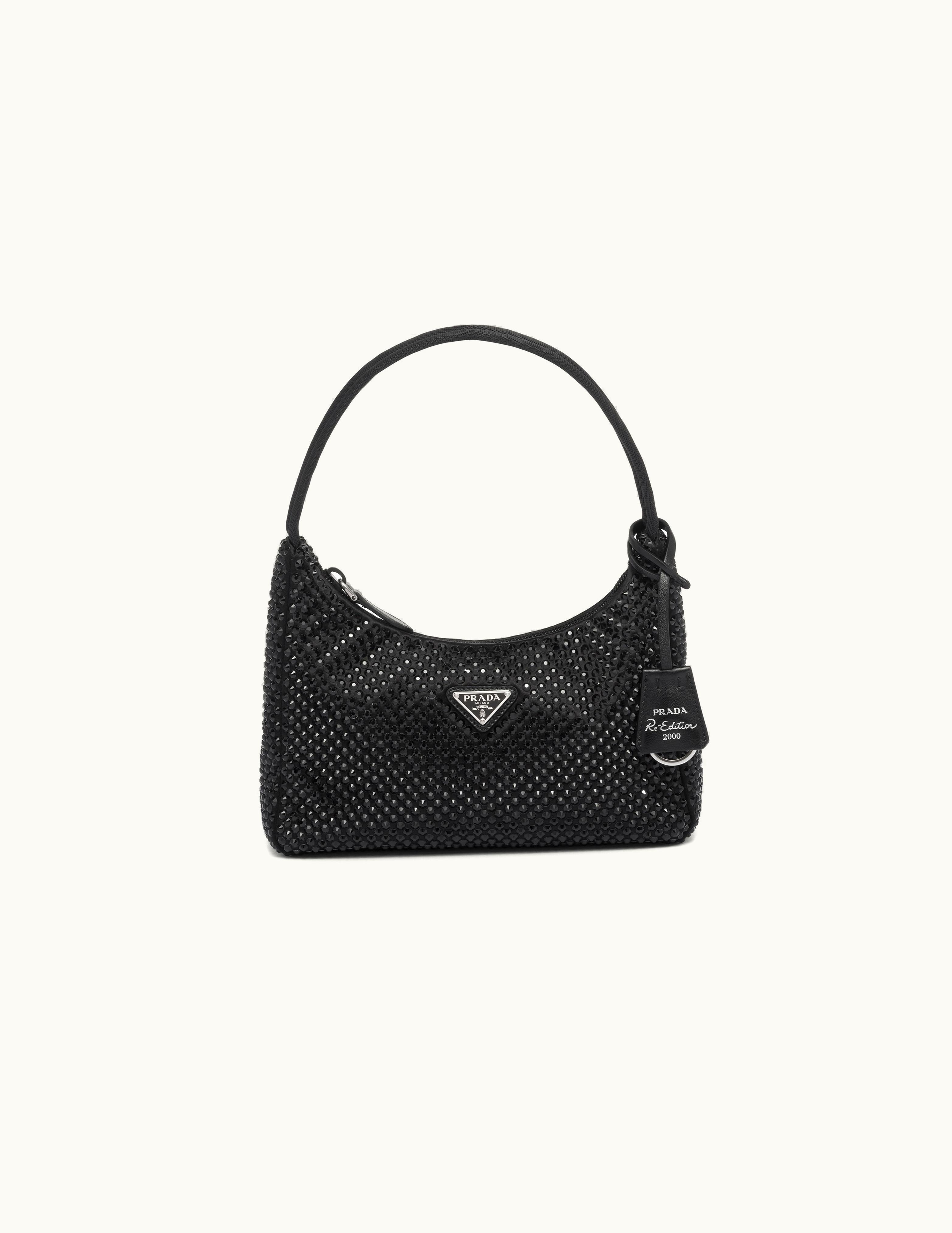 Prada Prada Black Satin Mini-bag With Crystals