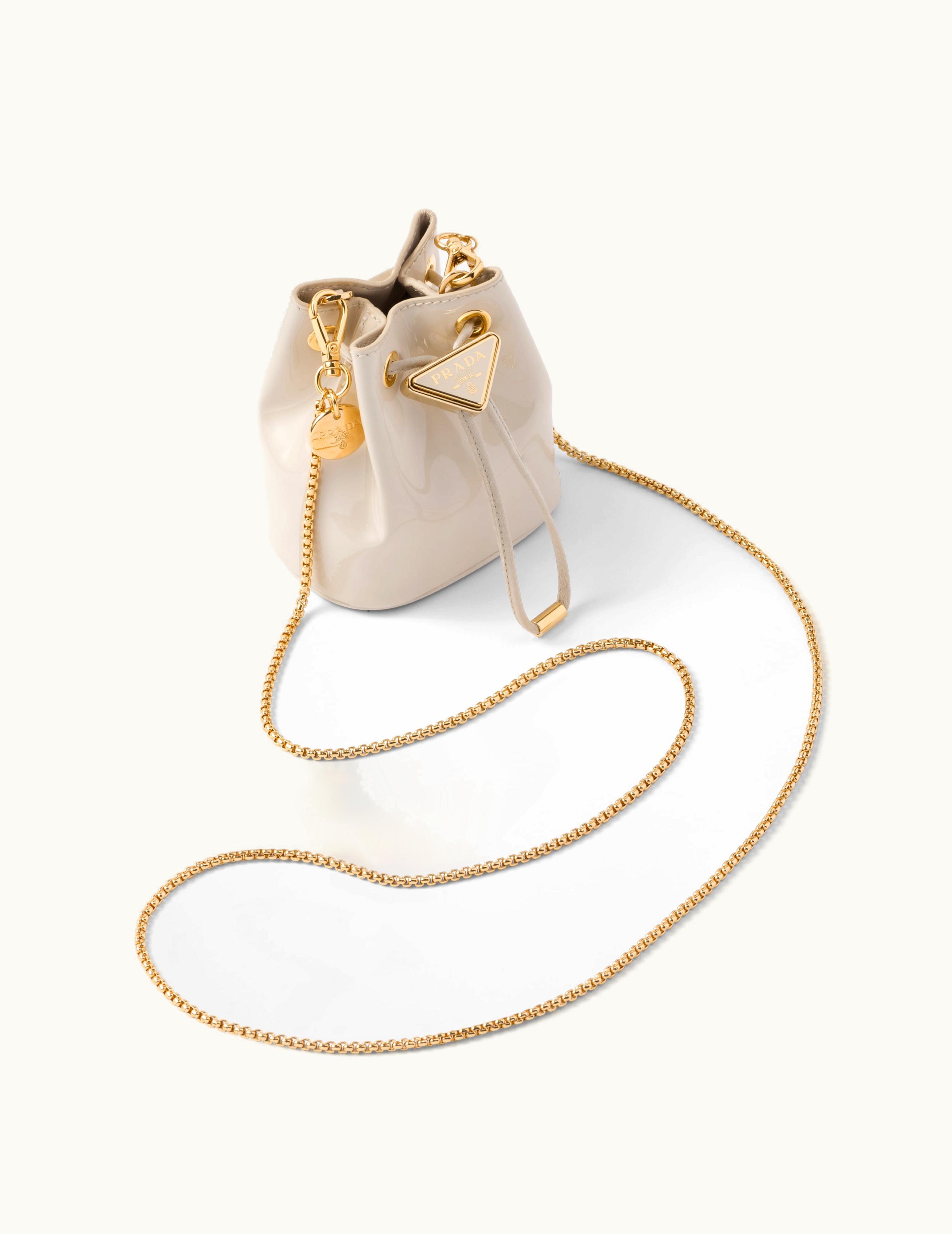 Prada Prada Ivory Patent Leather Mini-pouch