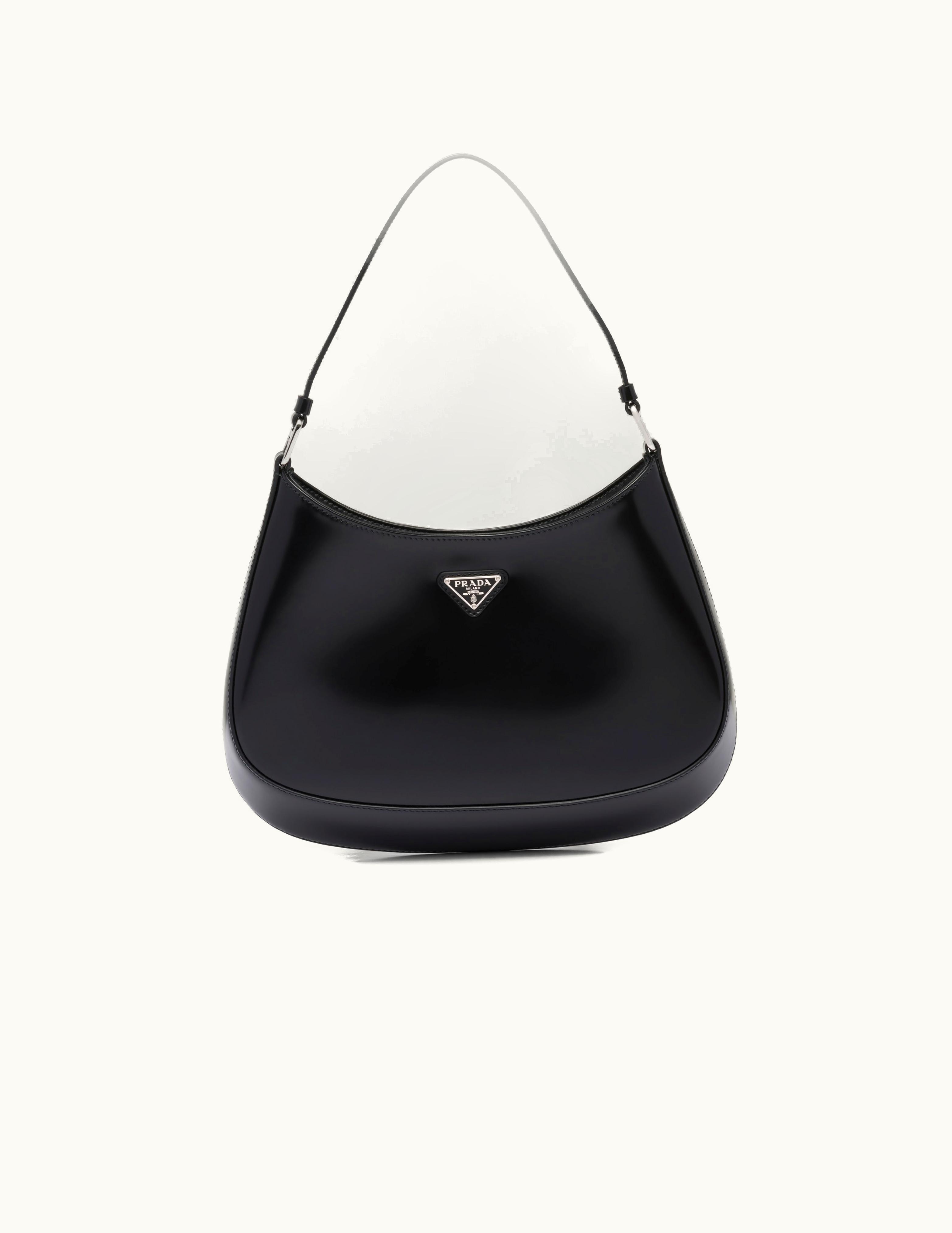 Prada Prada Cleo Leather Shoulder Bag Black Luxe