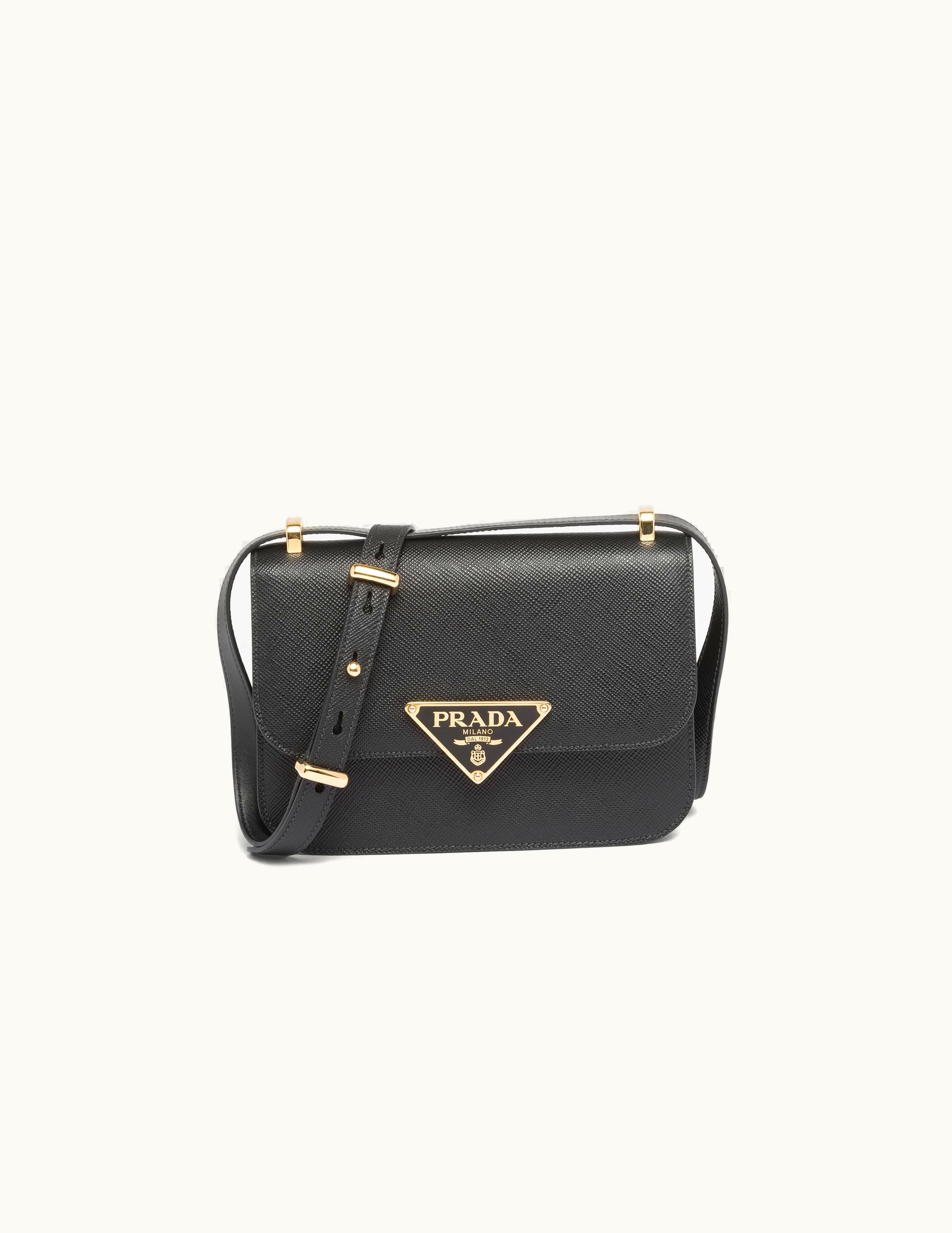 Prada Black Prada Emblème Saffiano Shoulder Bag