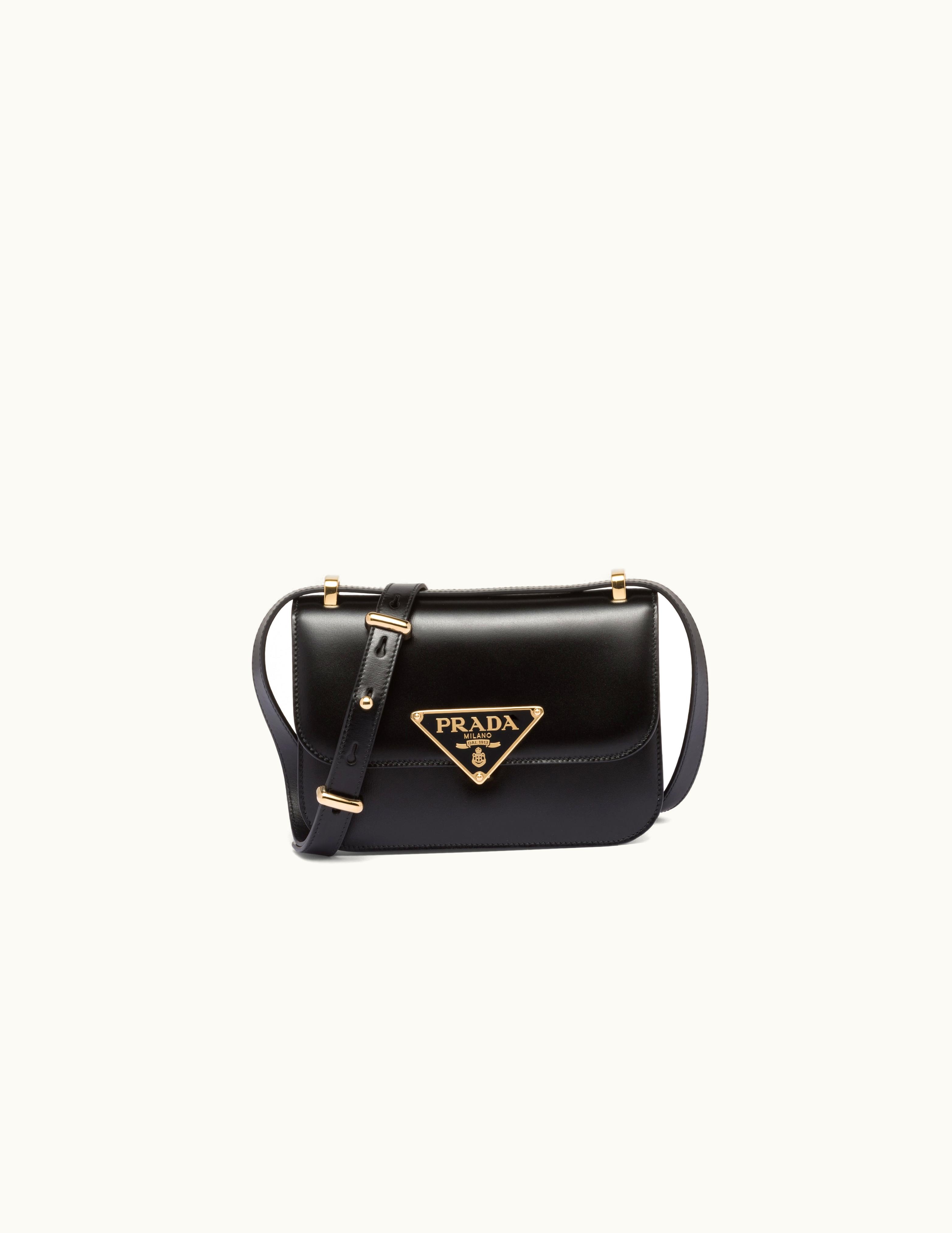 Prada Black Prada Emblème Leather Bag