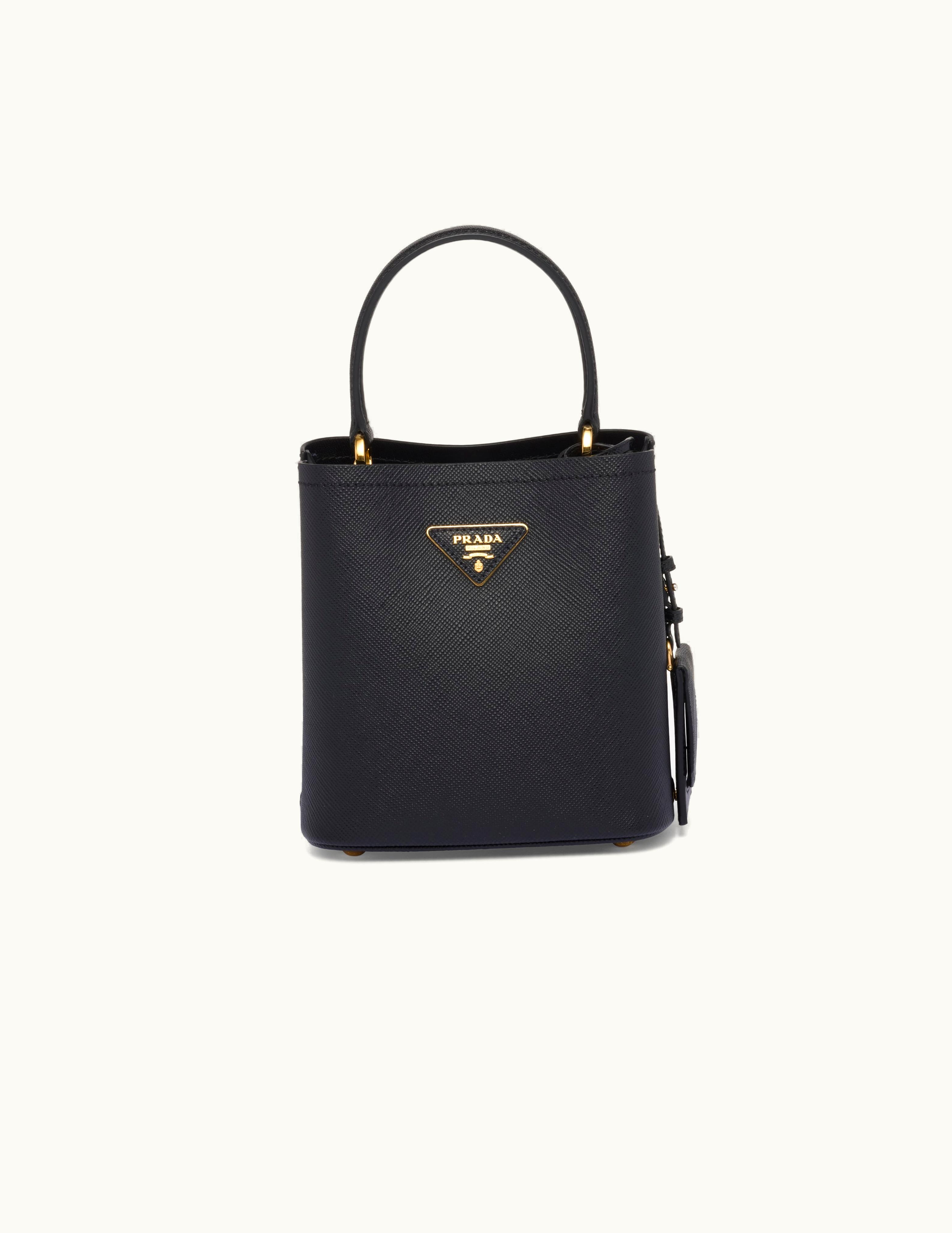 Prada Black Small Saffiano Leather Prada Panier Bag