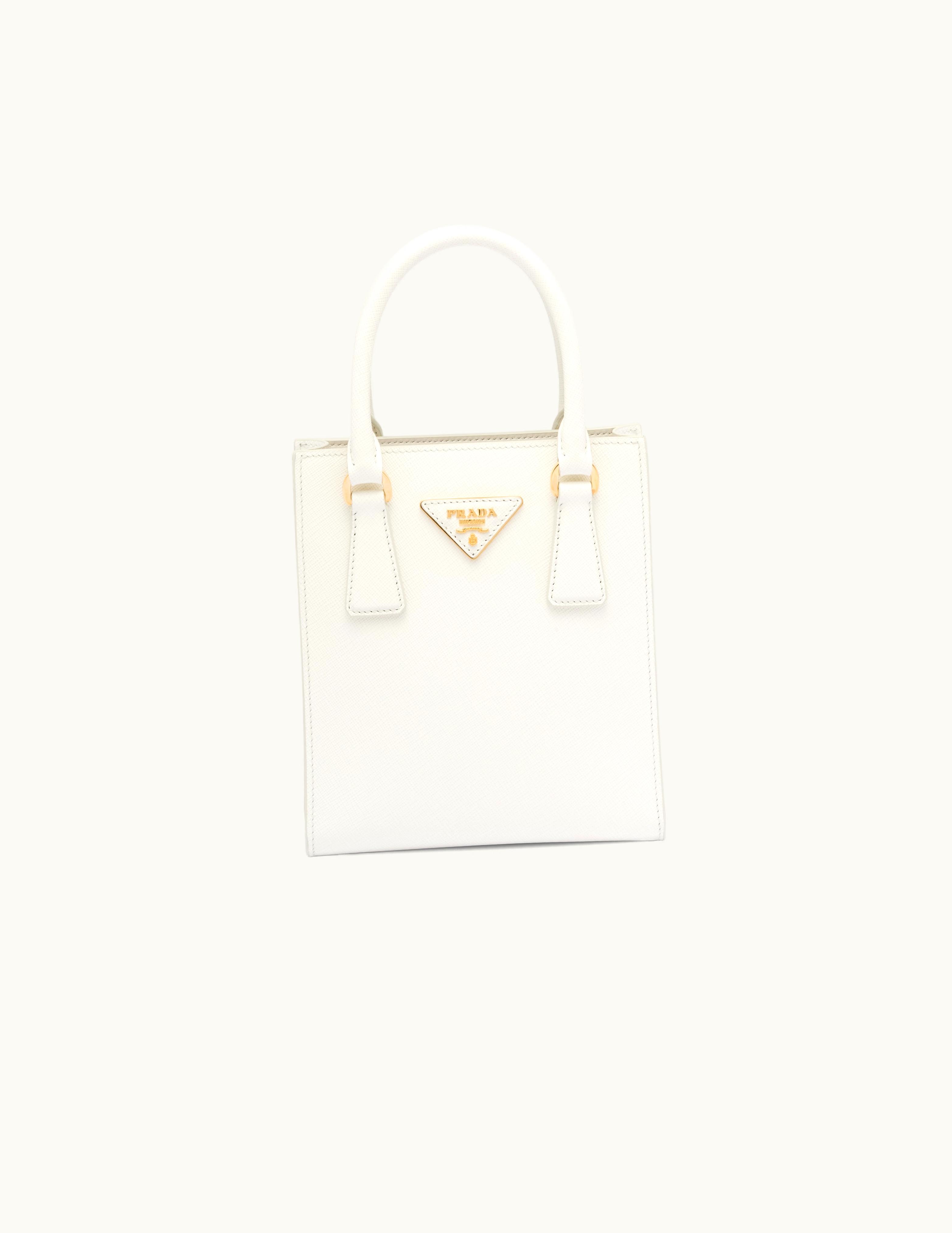 Prada Prada White Saffiano Leather Handbag
