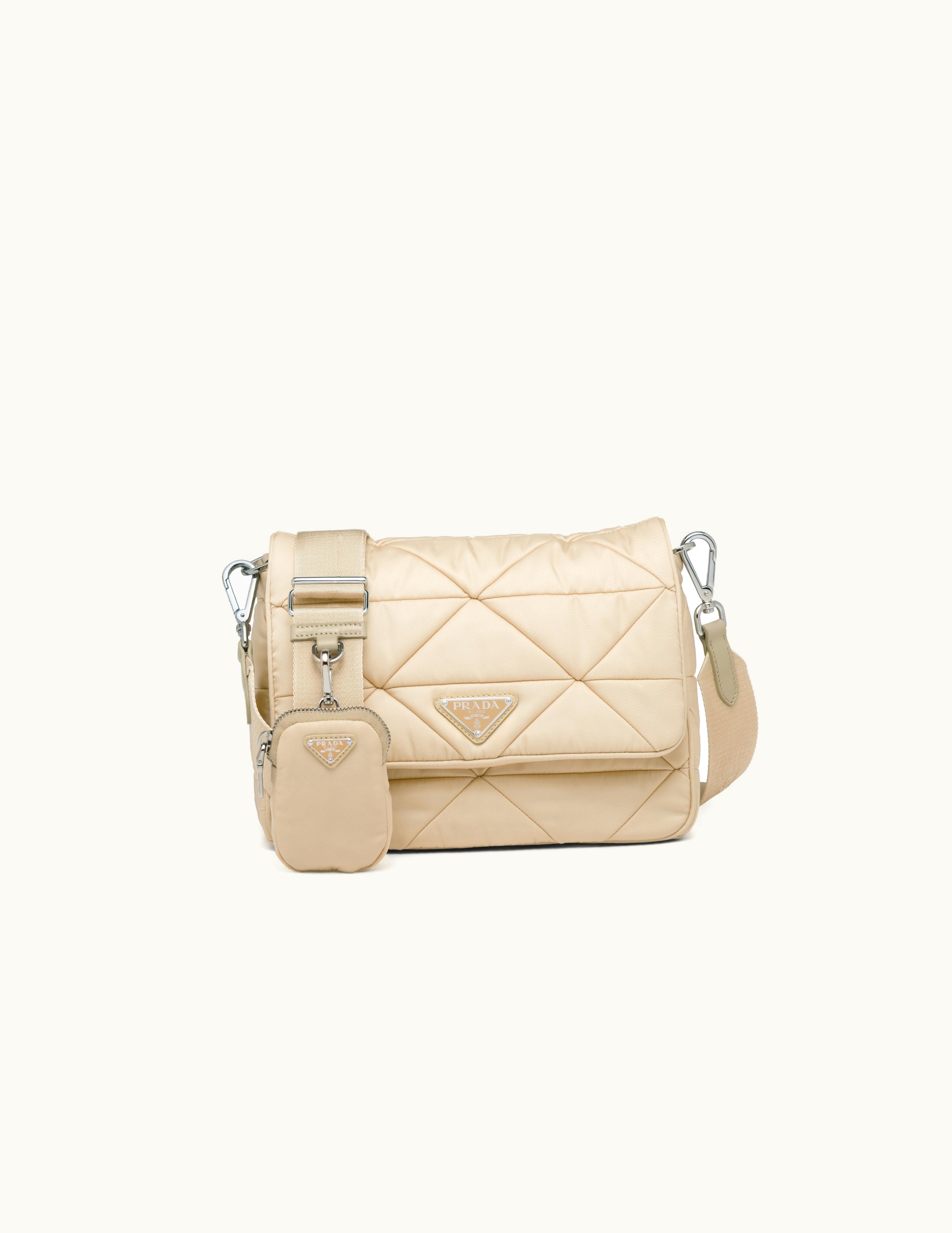 Prada Prada Desert Beige Padded Re-nylon Triangle Stitched Shoulder Bag