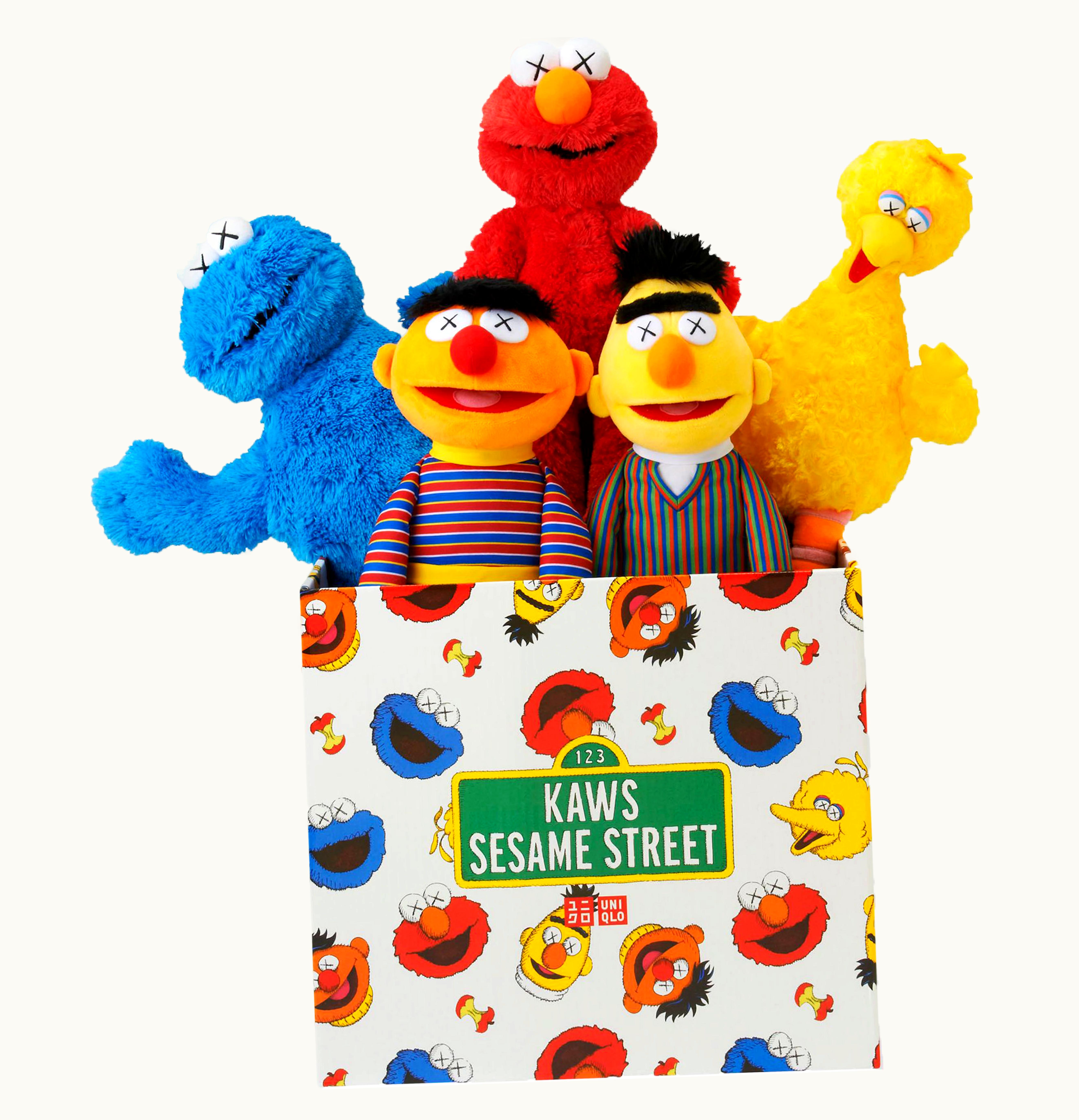 KAWS Kaws Sesame Street Uniqlo Plush Toy Complete Box Set Multi