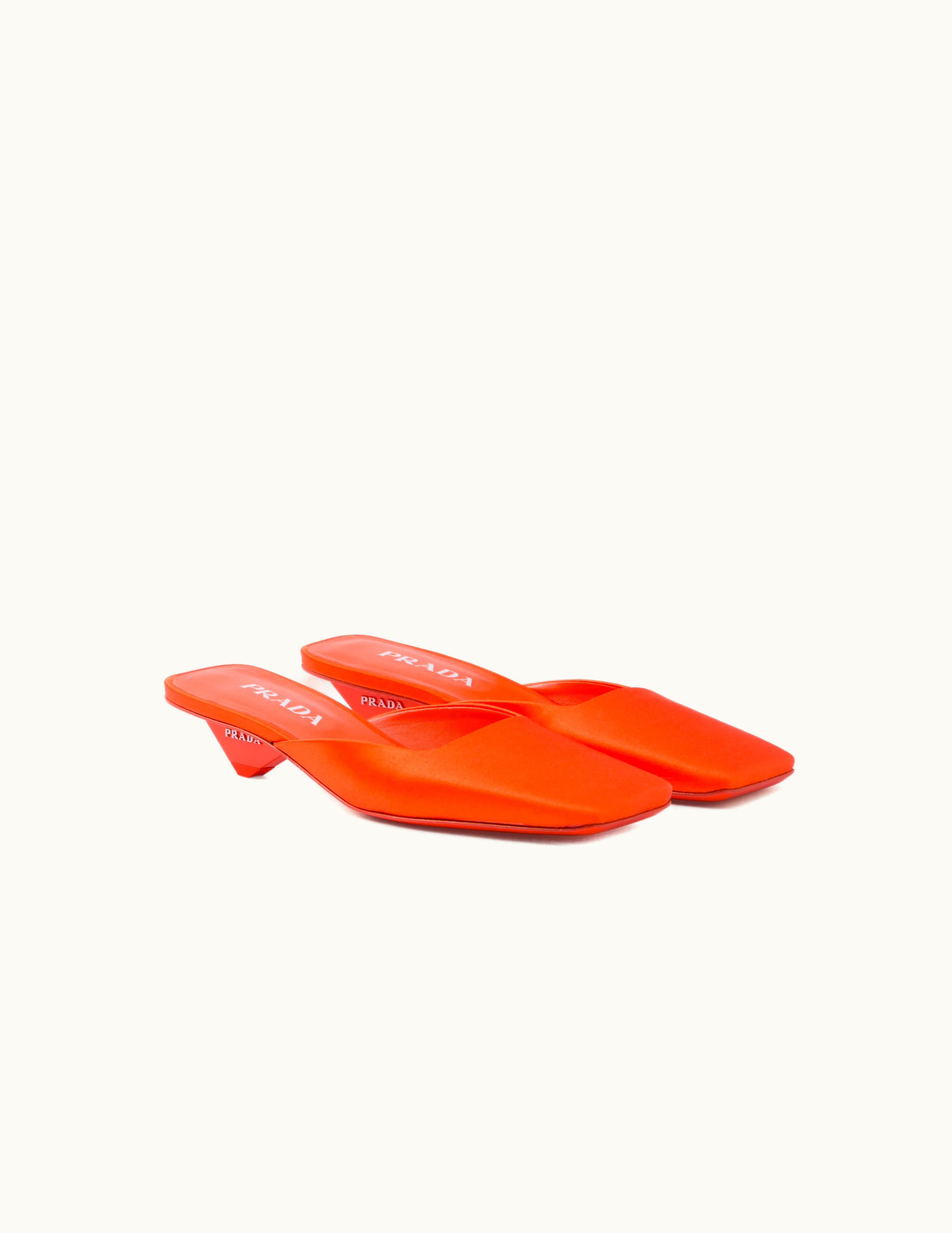 Prada Prada Orange Satin Mules