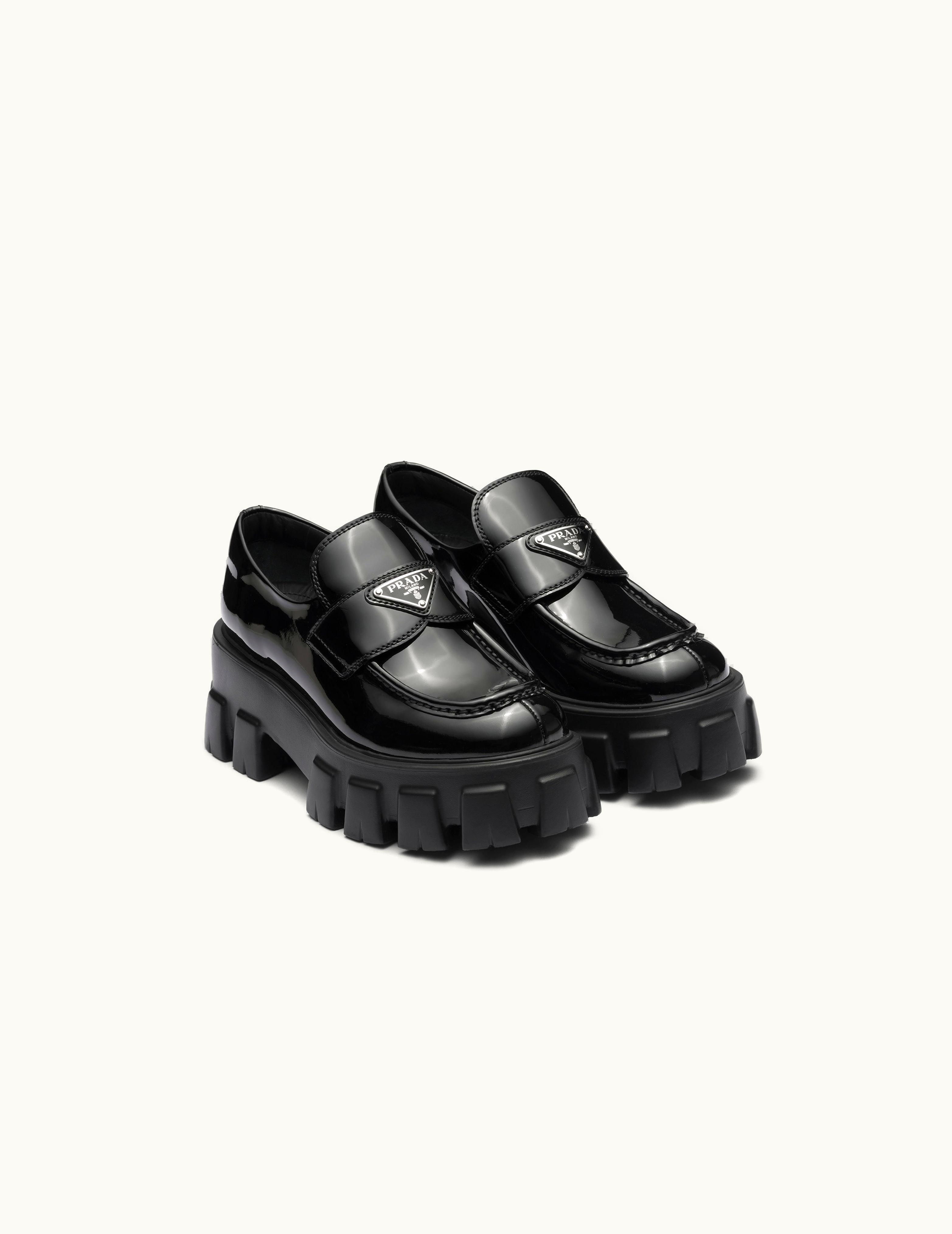 Prada Prada Black Monolith Patent Leather Loafers