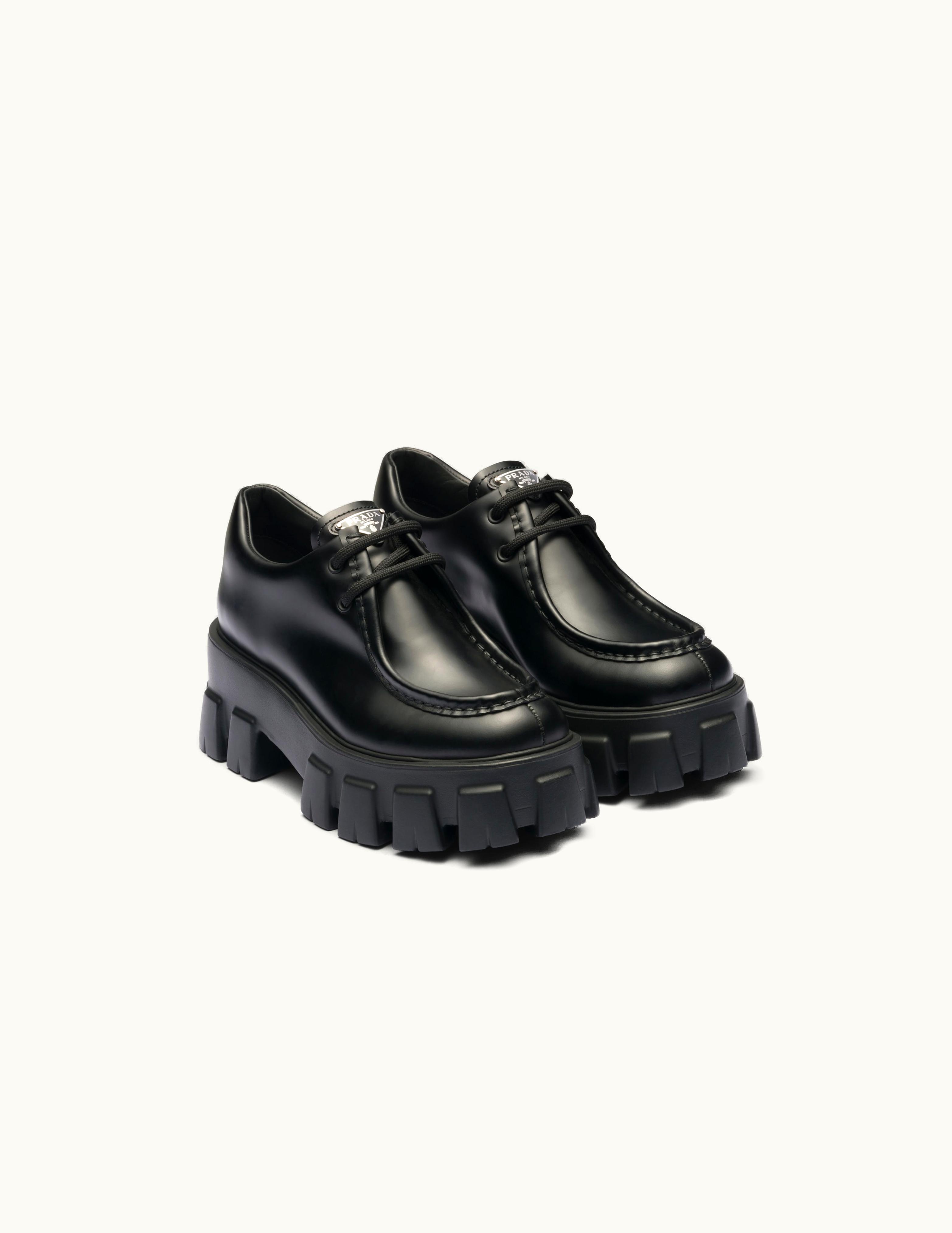 Prada Prada Monolith Lace-up Shoes Black