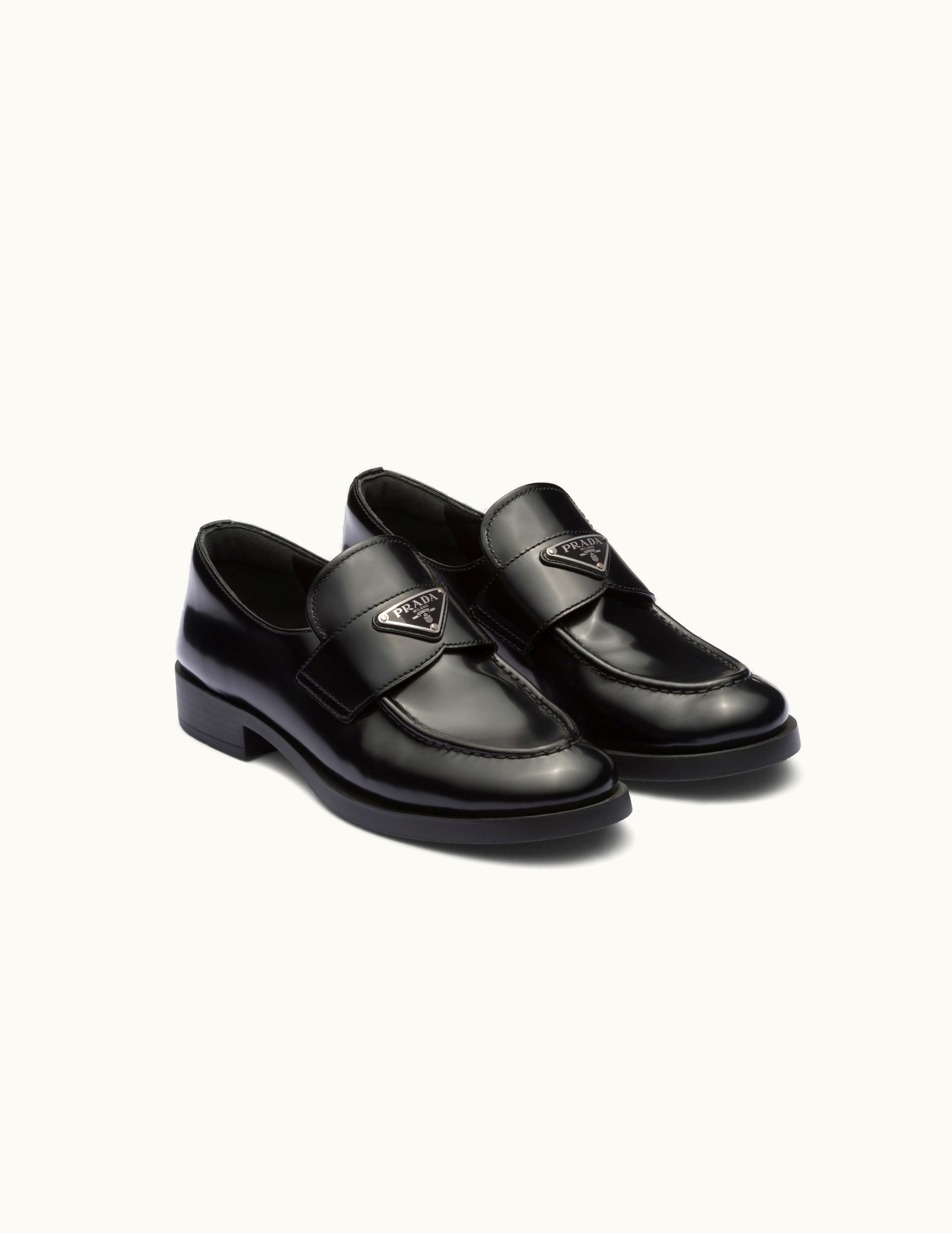 Prada Prada Enameled Black Leather Loafers
