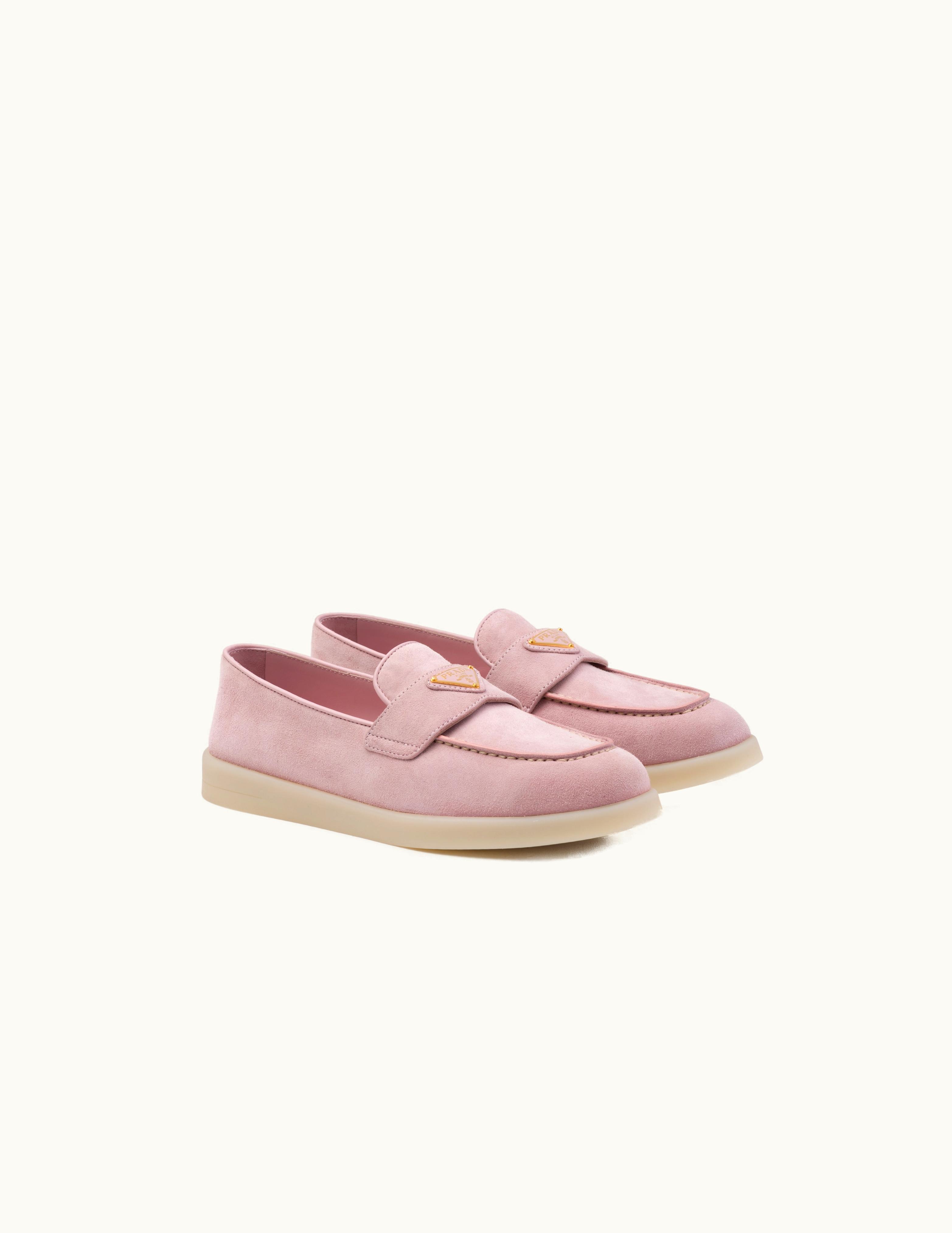 Prada Prada Alabaster Pink Suede Leather Loafers
