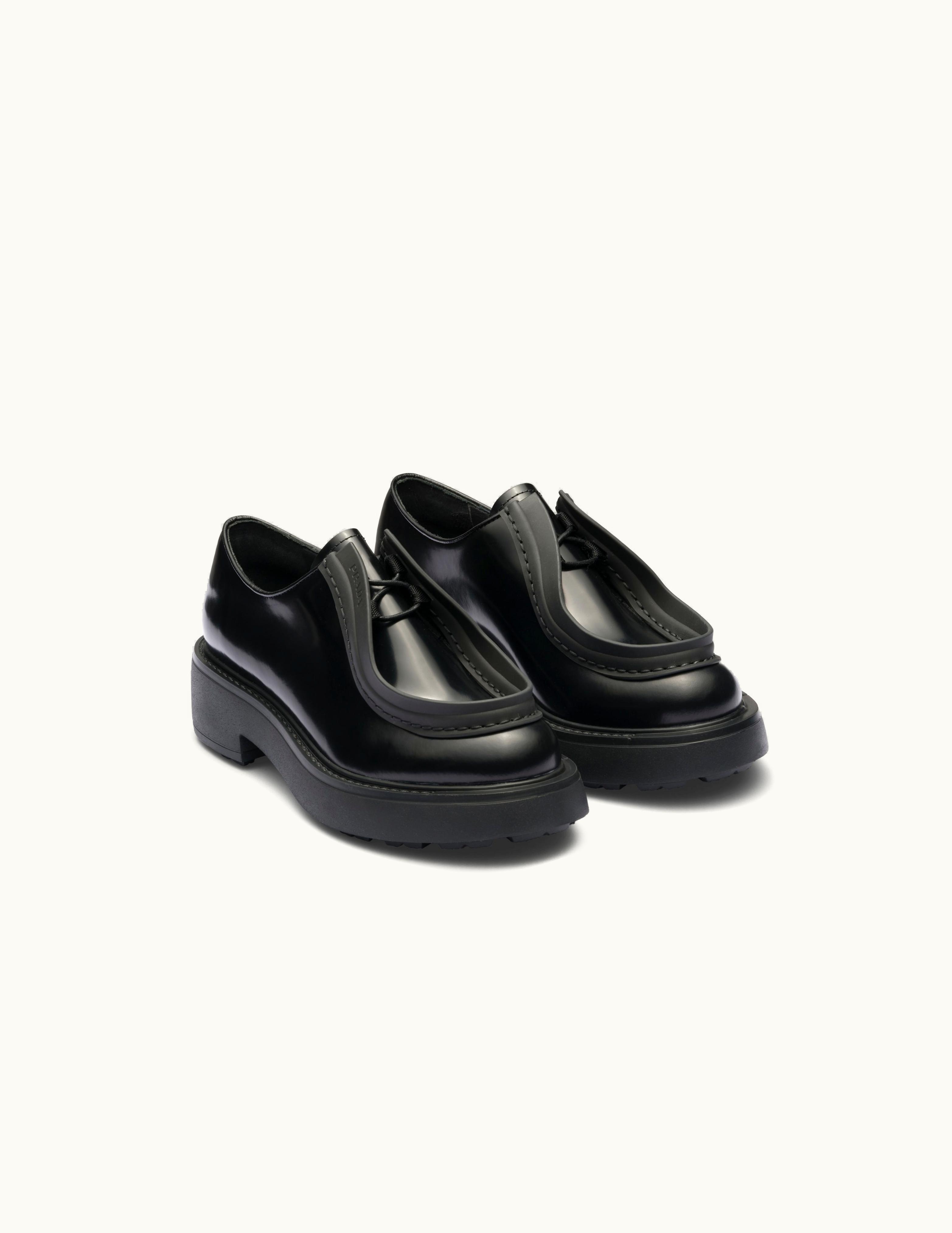 Prada Prada Lug-Tread Leather Lace-up Shoes Black