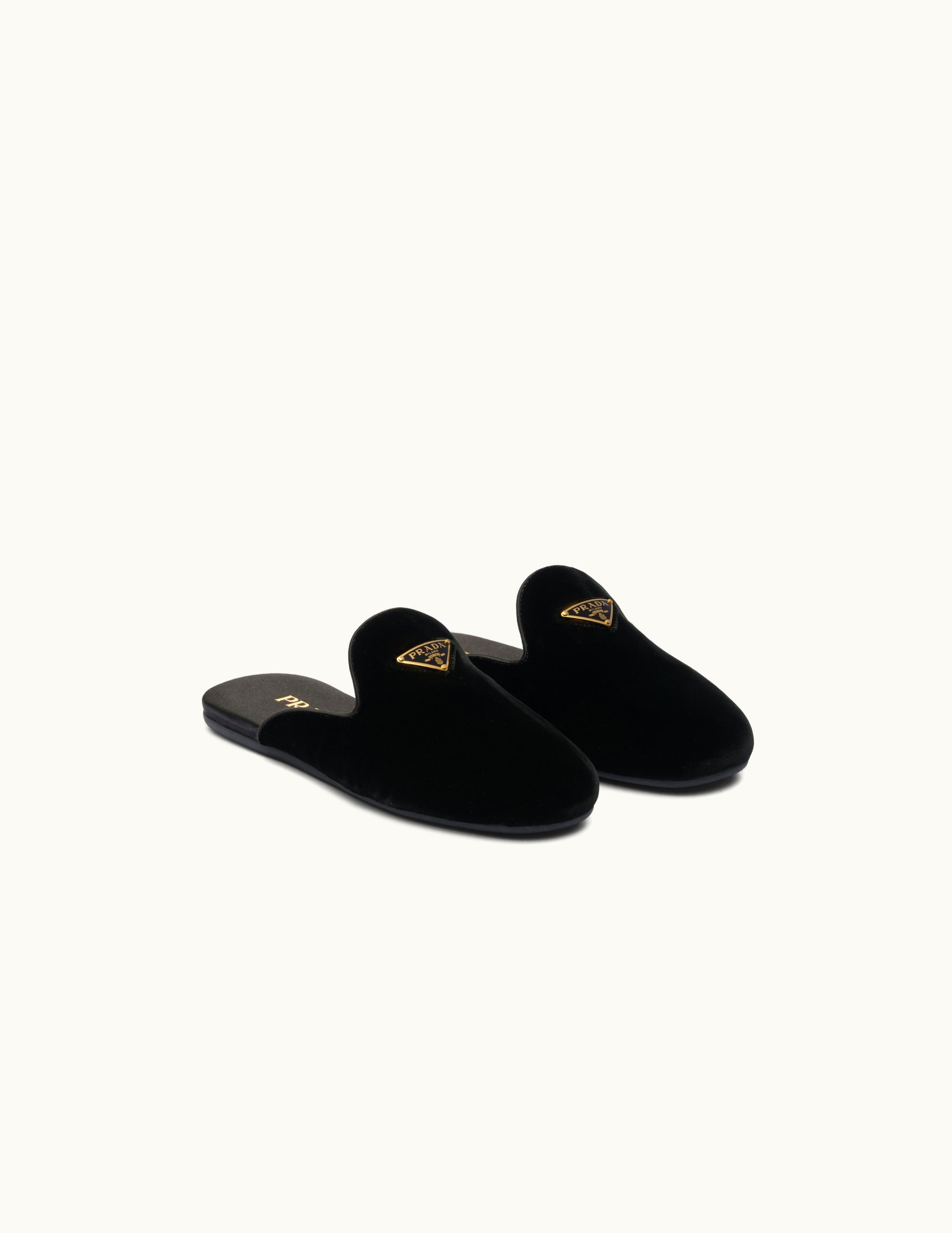 Prada Prada Black Velvet Slippers