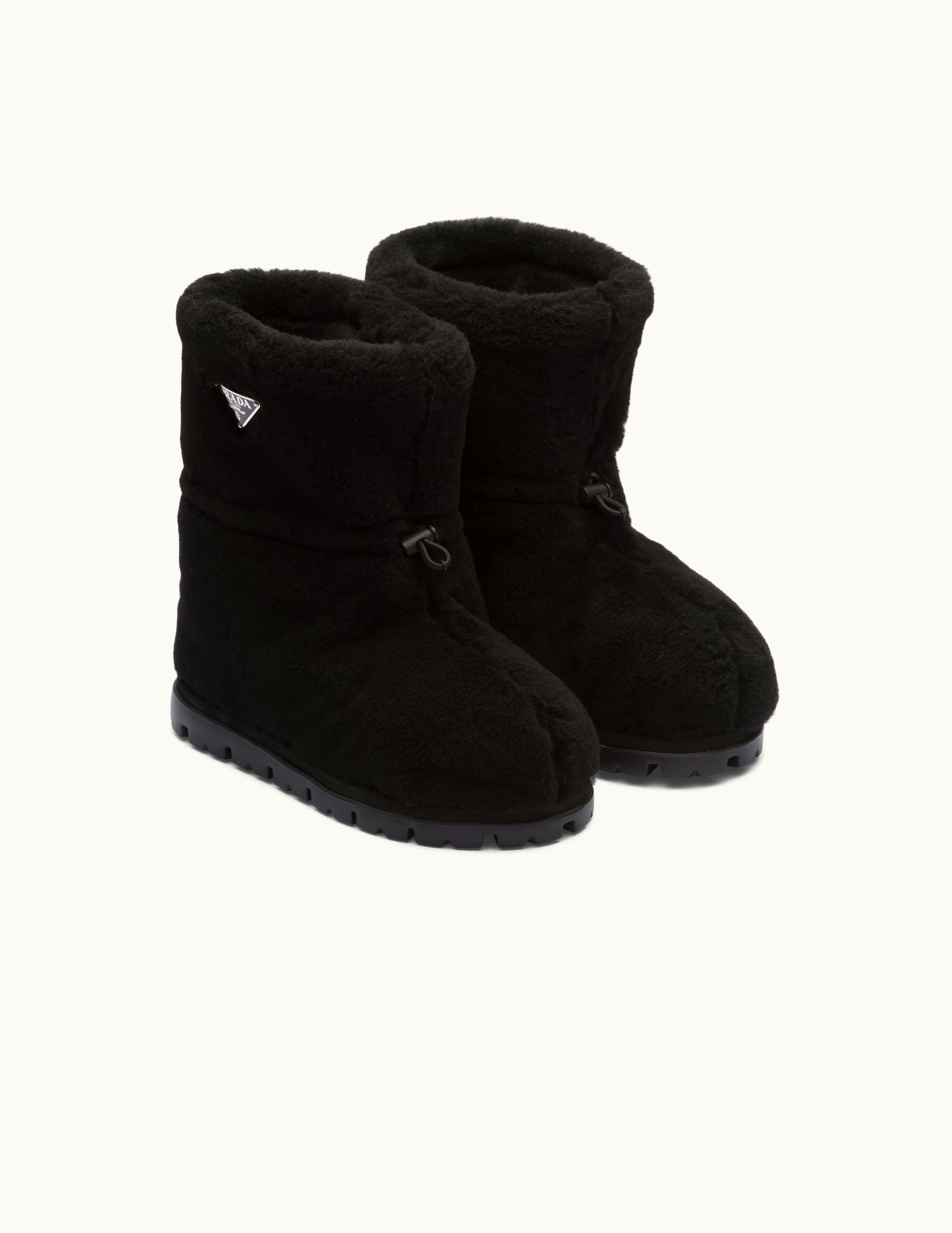 Prada Prada Black Shearling Booties