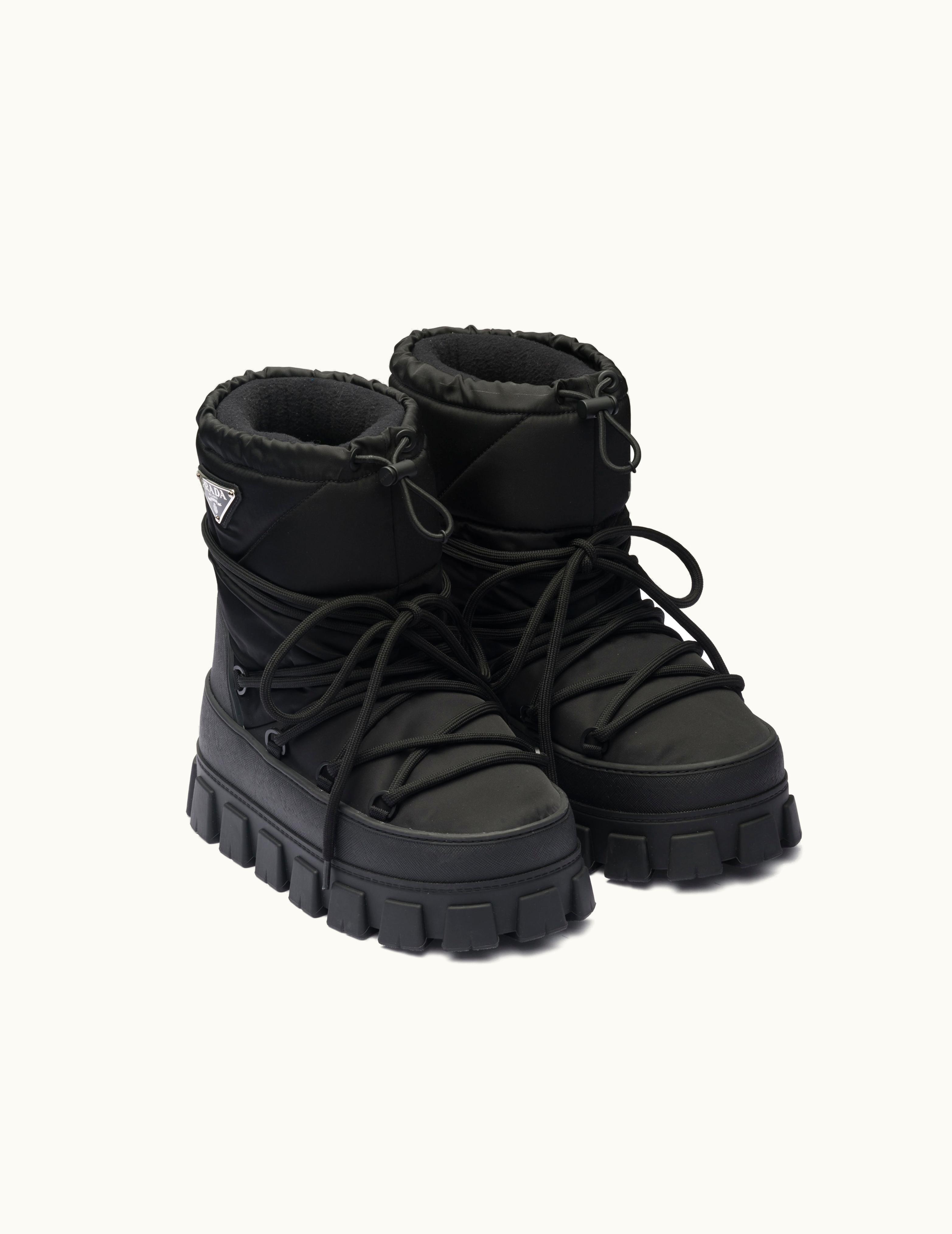 Prada Prada Black Re-nylon Gabardine Après-ski Boots