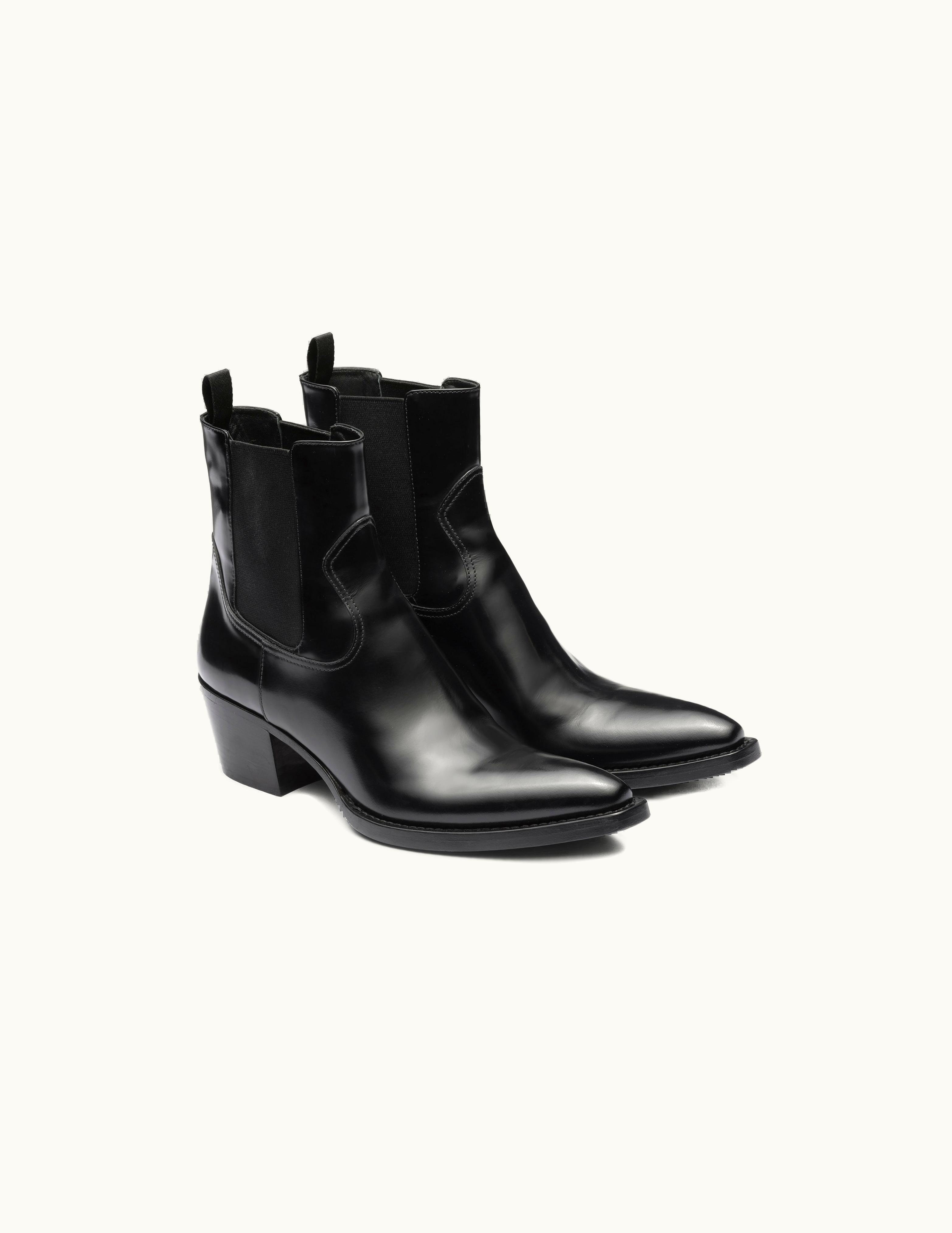 Prada Prada Black Brushed Leather Boots