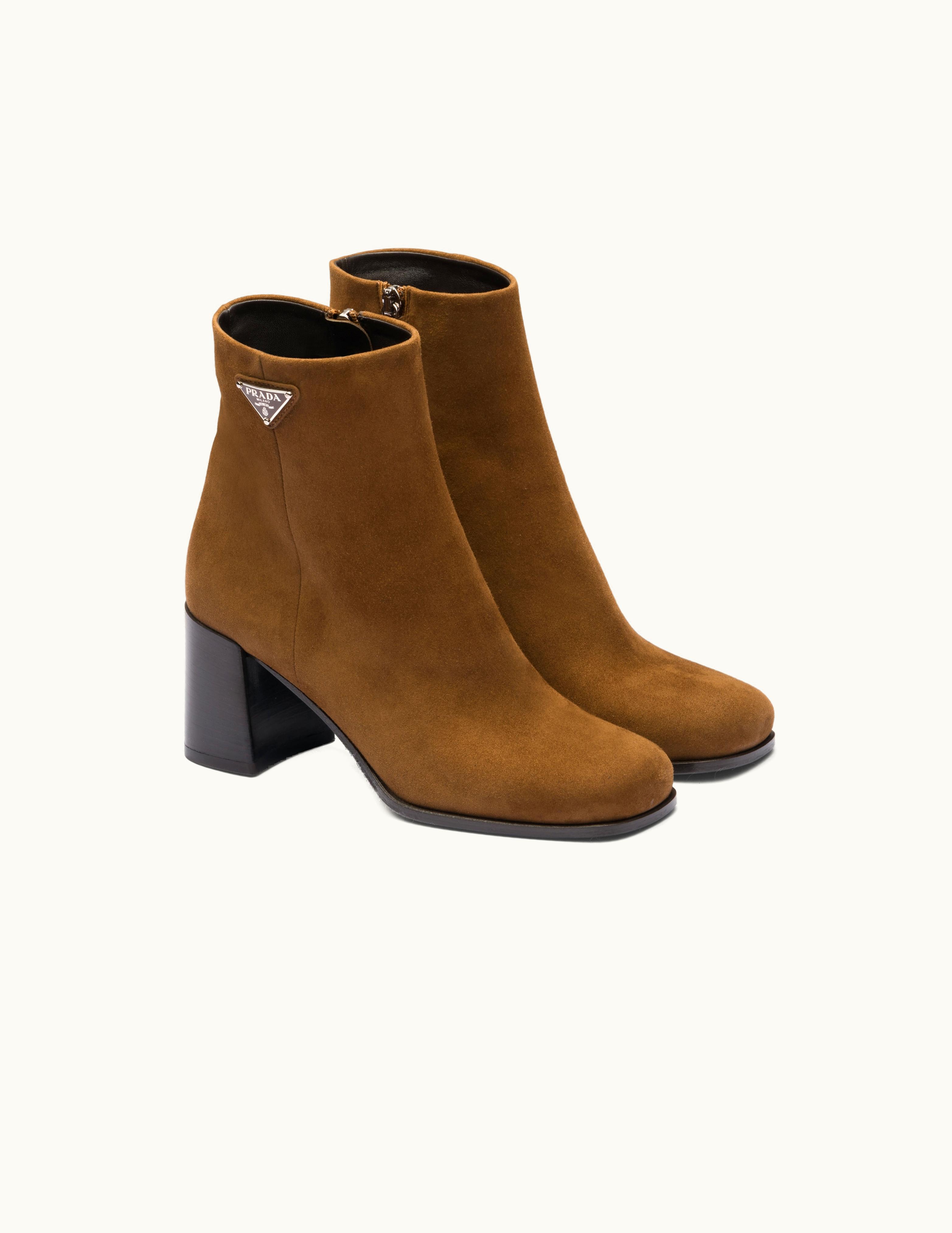 Prada Prada Light Brown Suede Booties