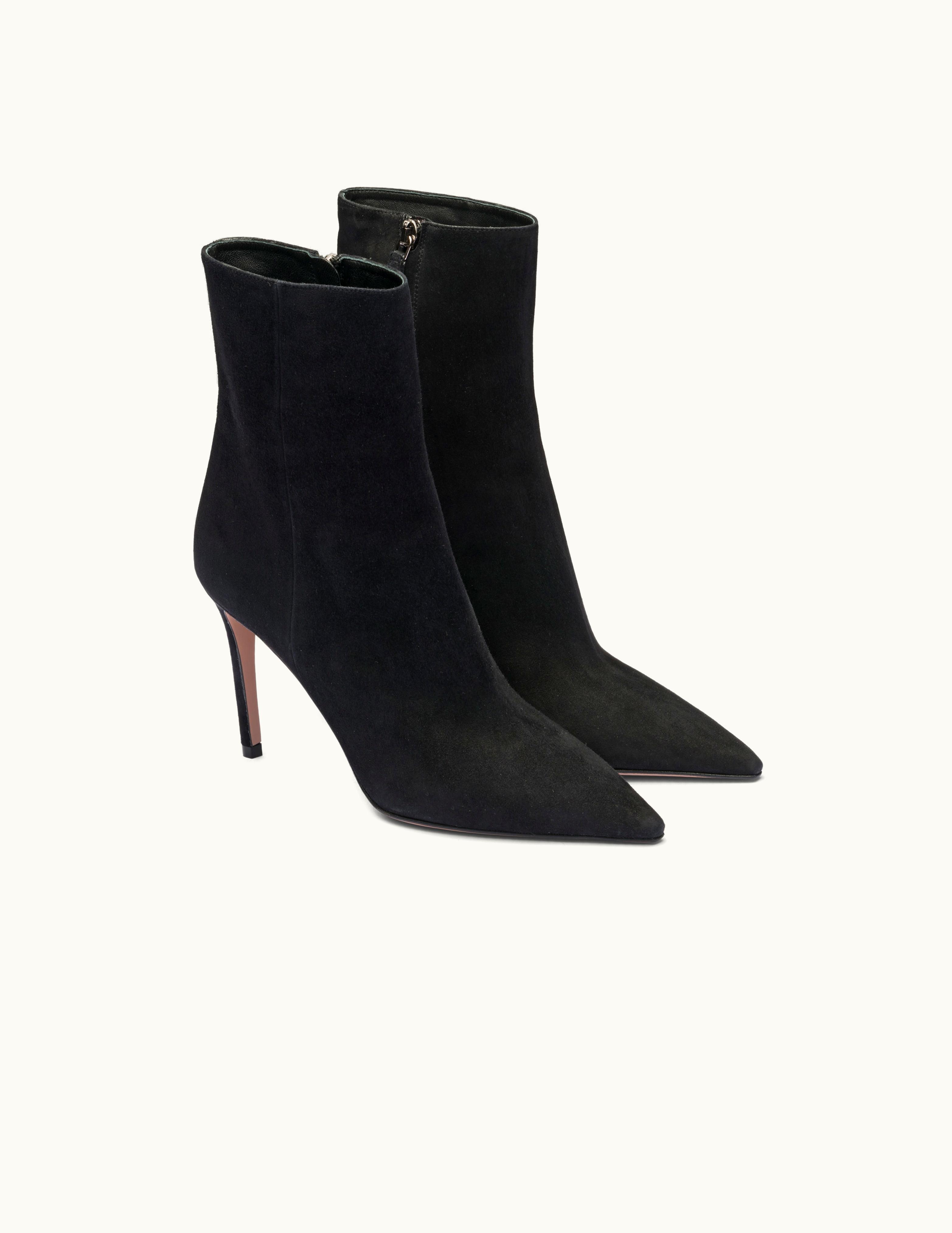 Prada Prada Black High-heeled Suede Booties