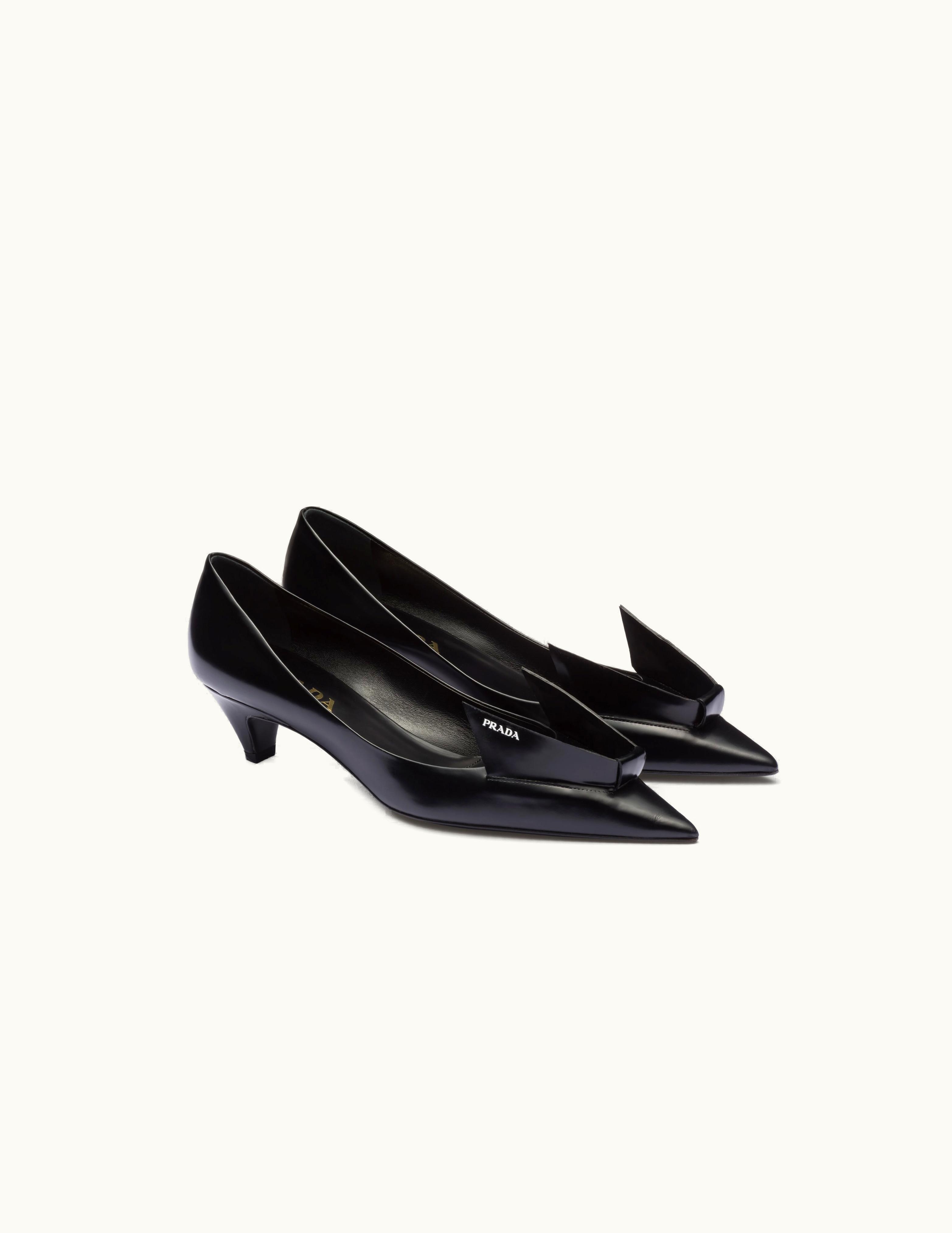 Prada Prada Black Brushed Leather Pumps