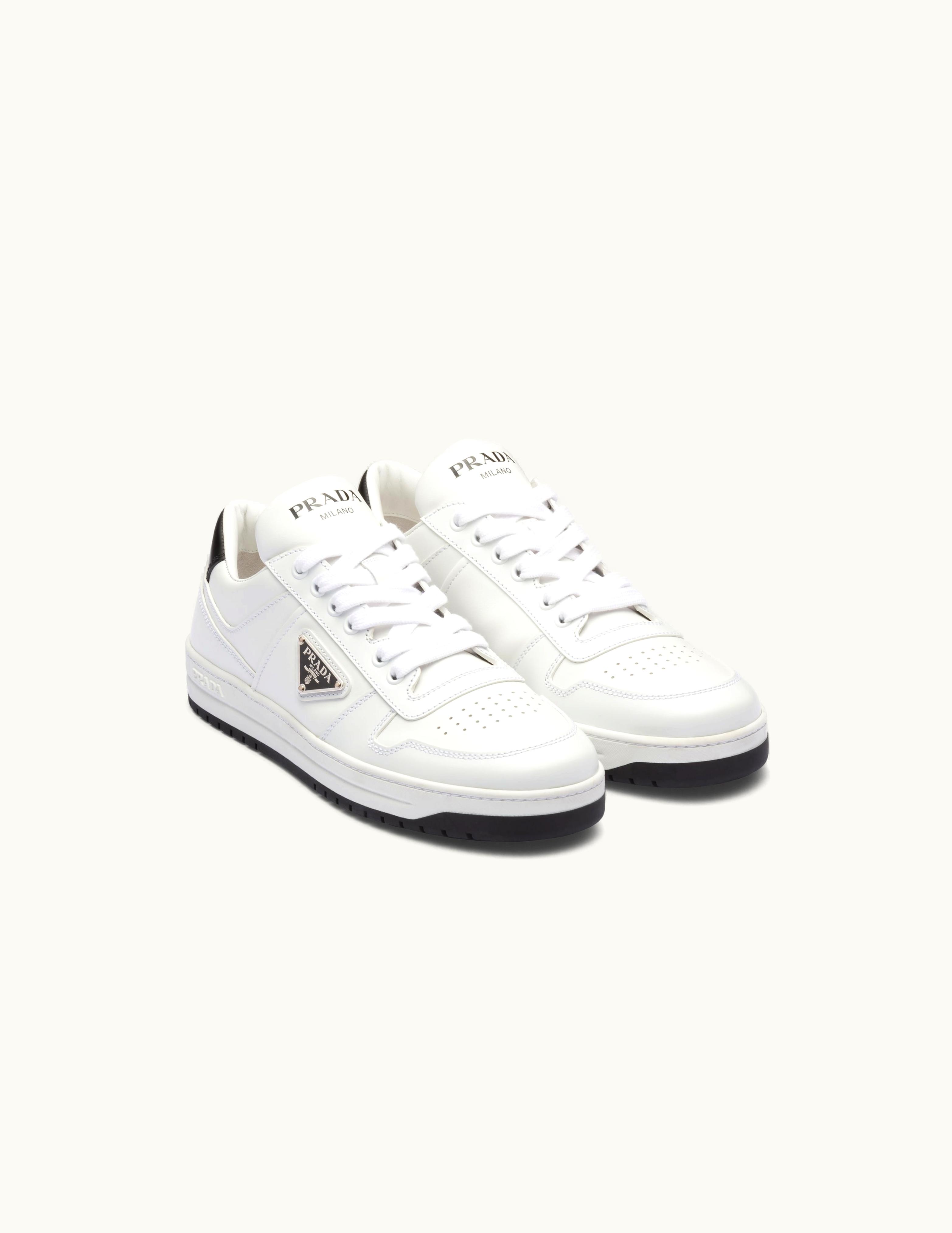 Prada Prada Downtown Perforated Leather Sneakers White/Black