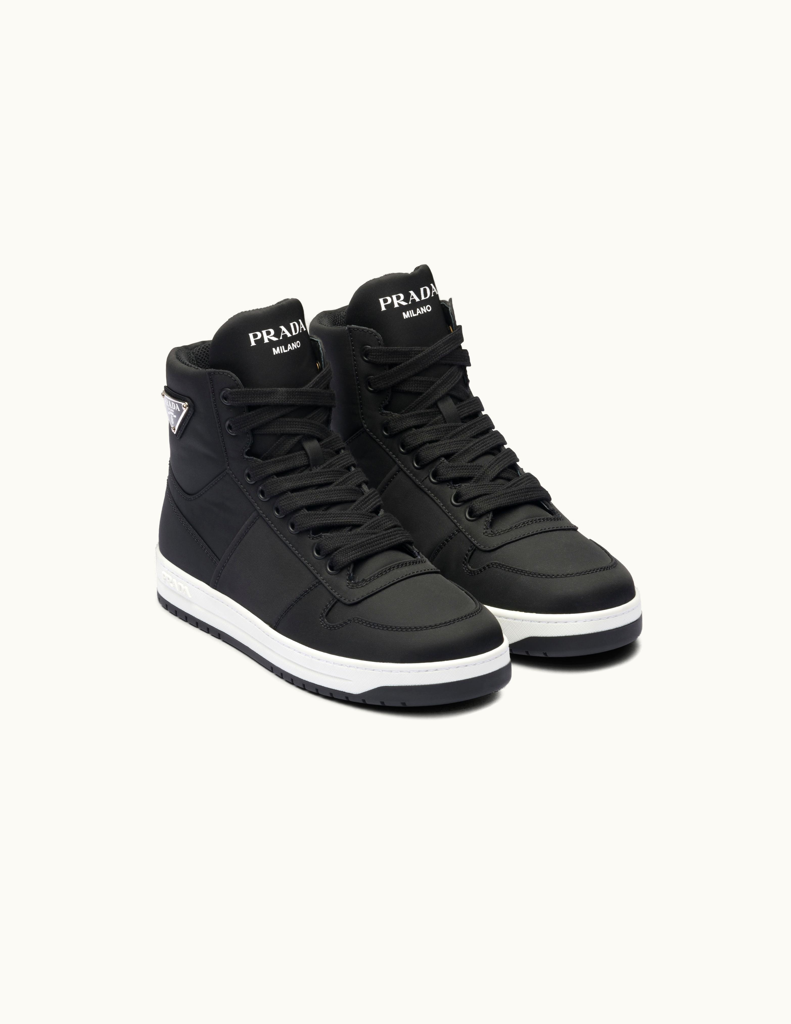 Prada Prada Gabardine High-top Sneakers Re-nylon Enamel Black