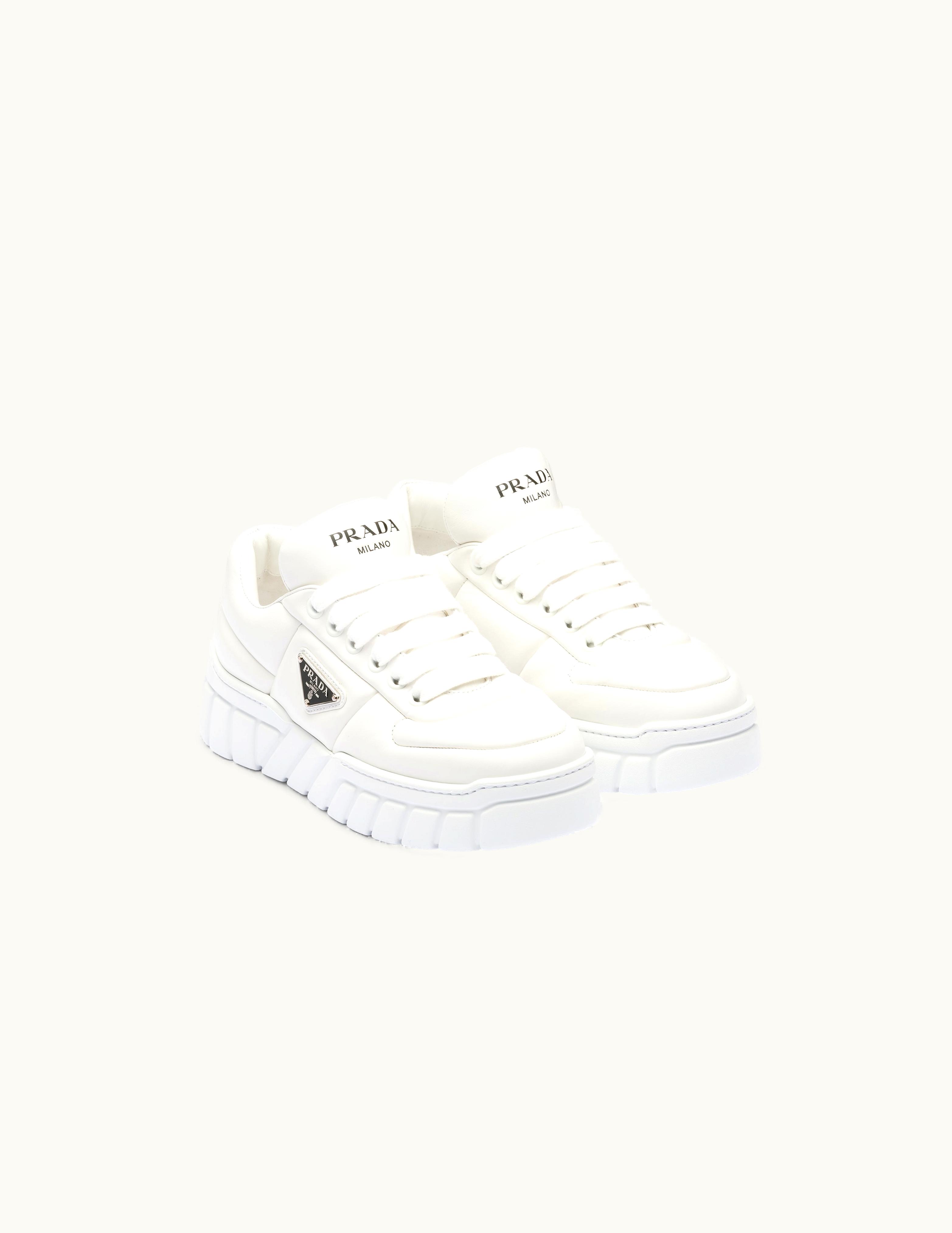 Prada Prada Luxe Nappa Leather Sneakers White