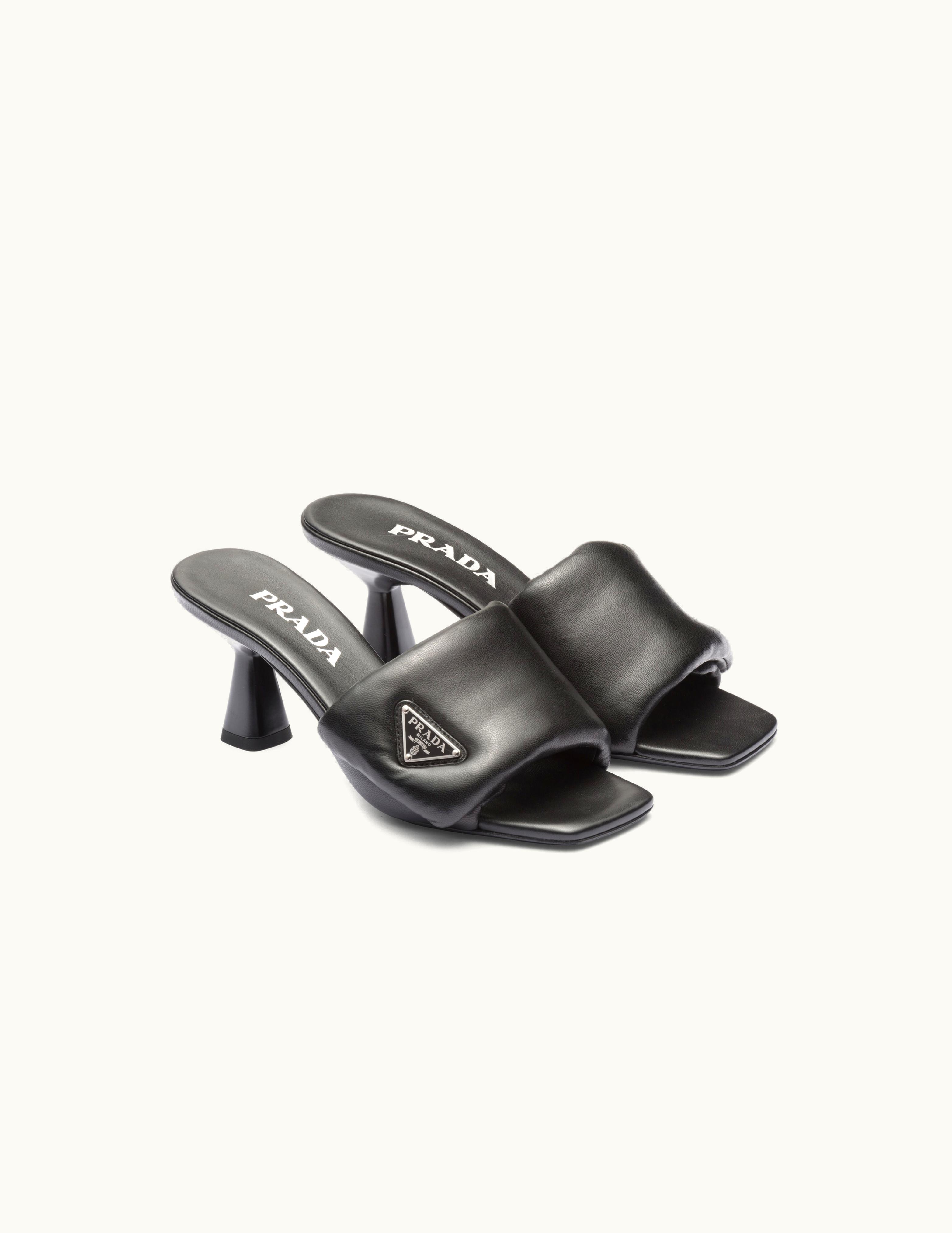 Prada Prada Black Soft Padded Nappa Sandals