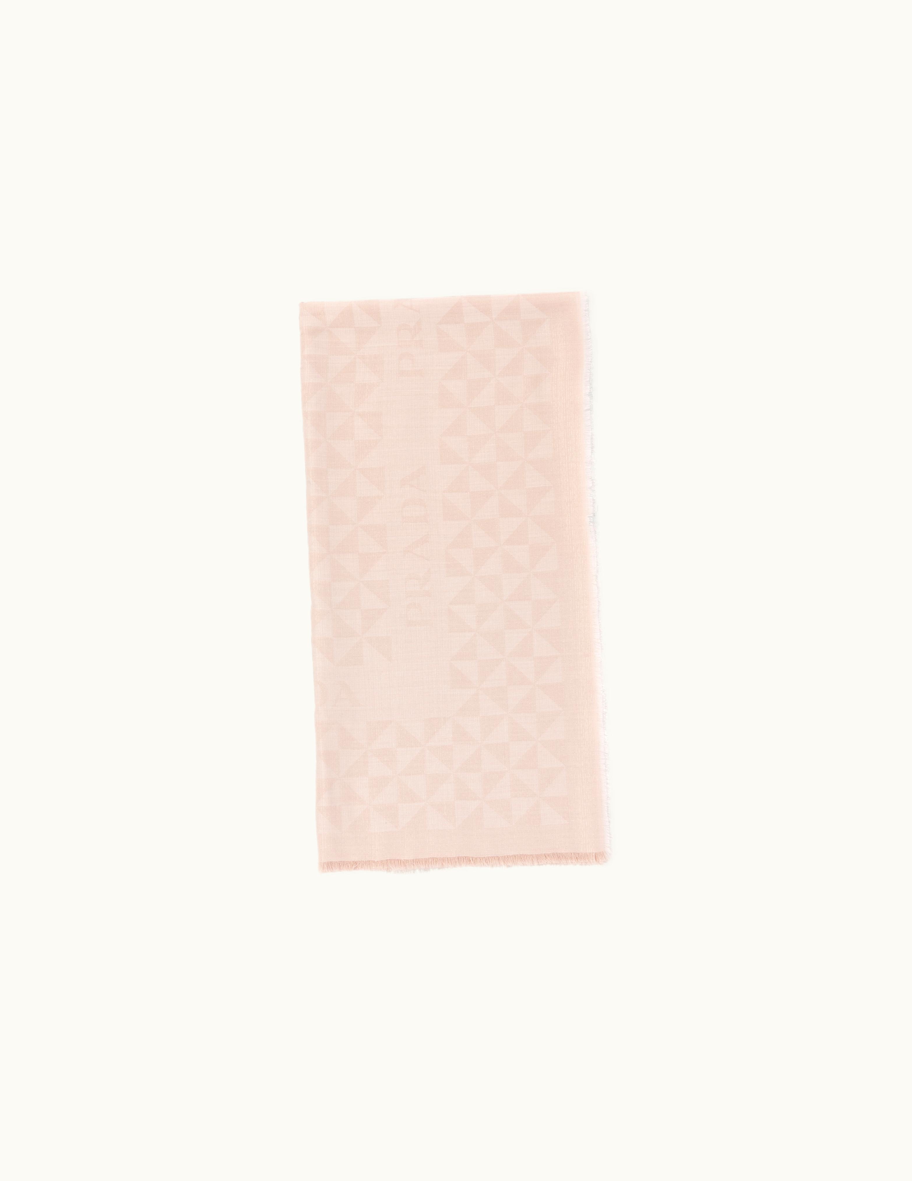 Prada Prada Powder Beige / Rose Gold Wool, Silk, Cashmere And Lurex Jacquard Shawl