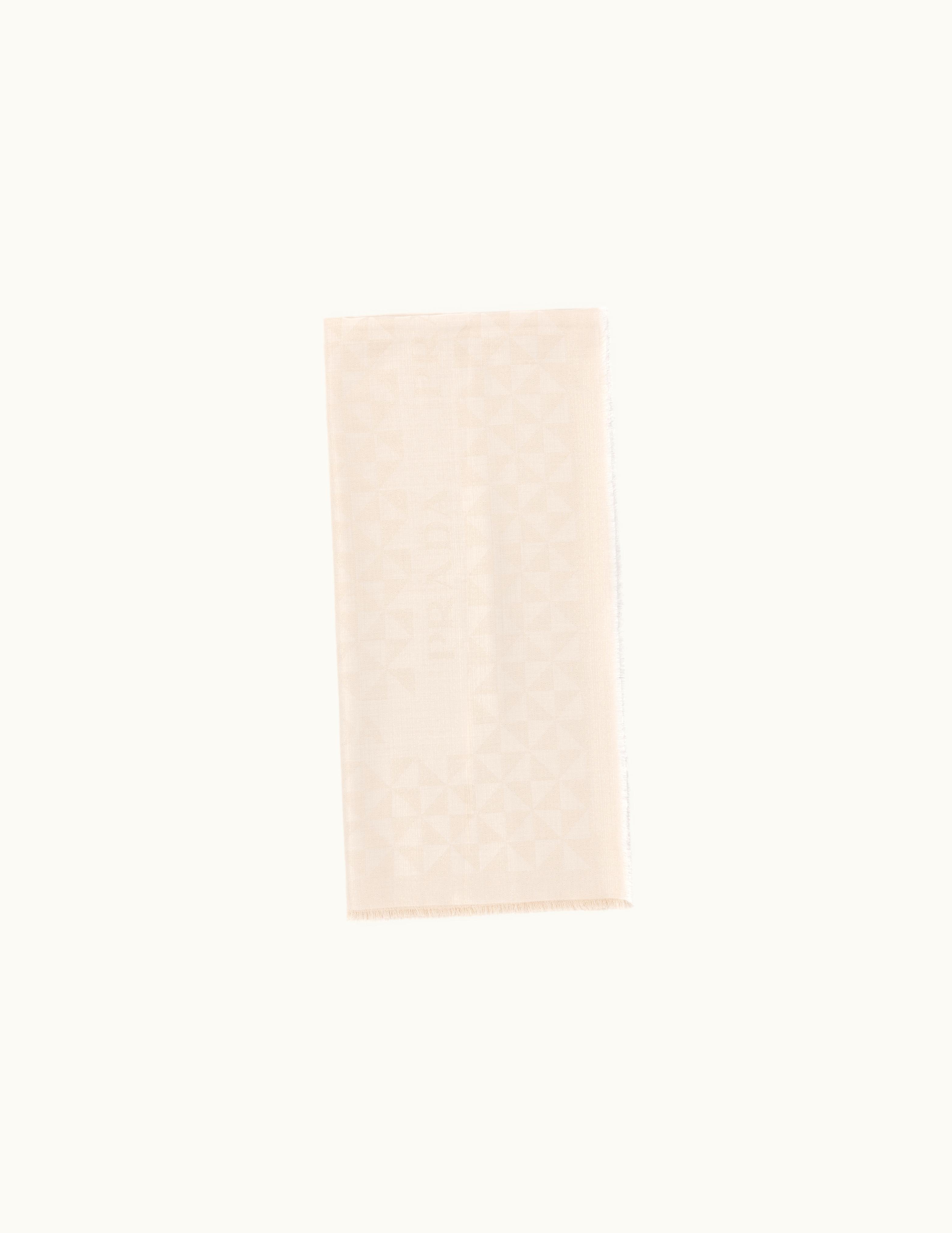 Prada Prada White / Platinum Wool, Silk, Cashmere And Lurex Jacquard Shawl