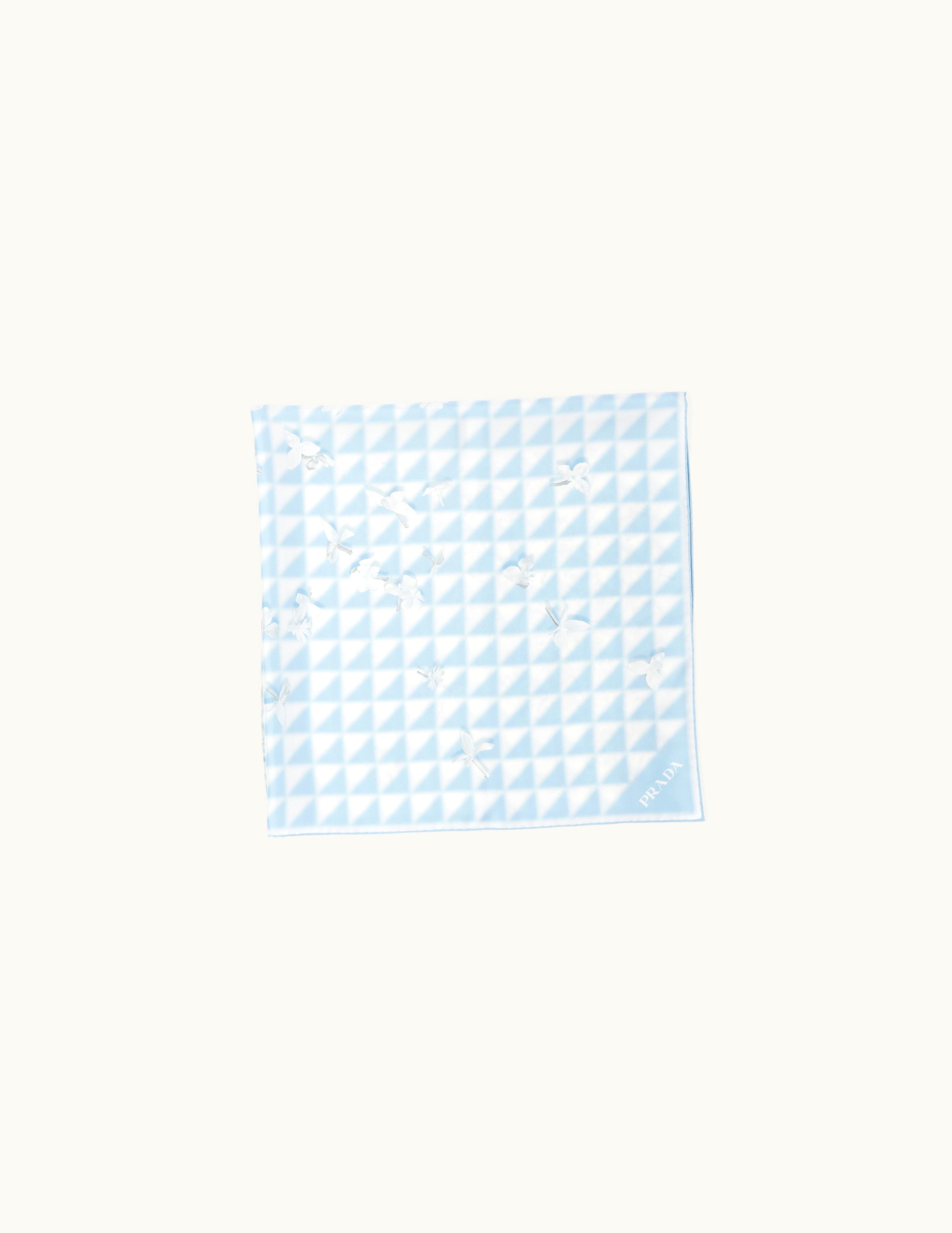 Prada Prada Crystal / White Printed Twill Scarf