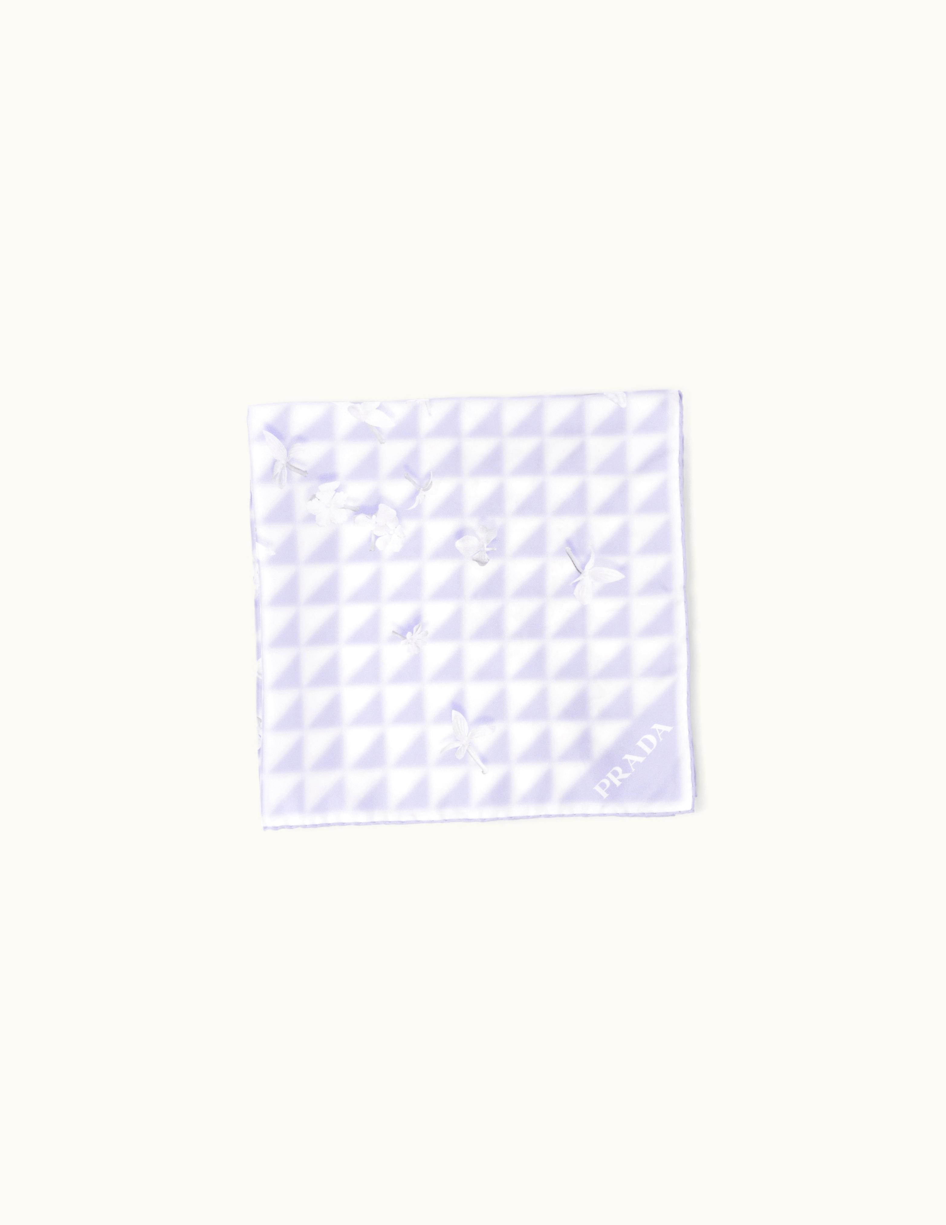 Prada Prada Glicine / Bianco Printed Twill Scarf