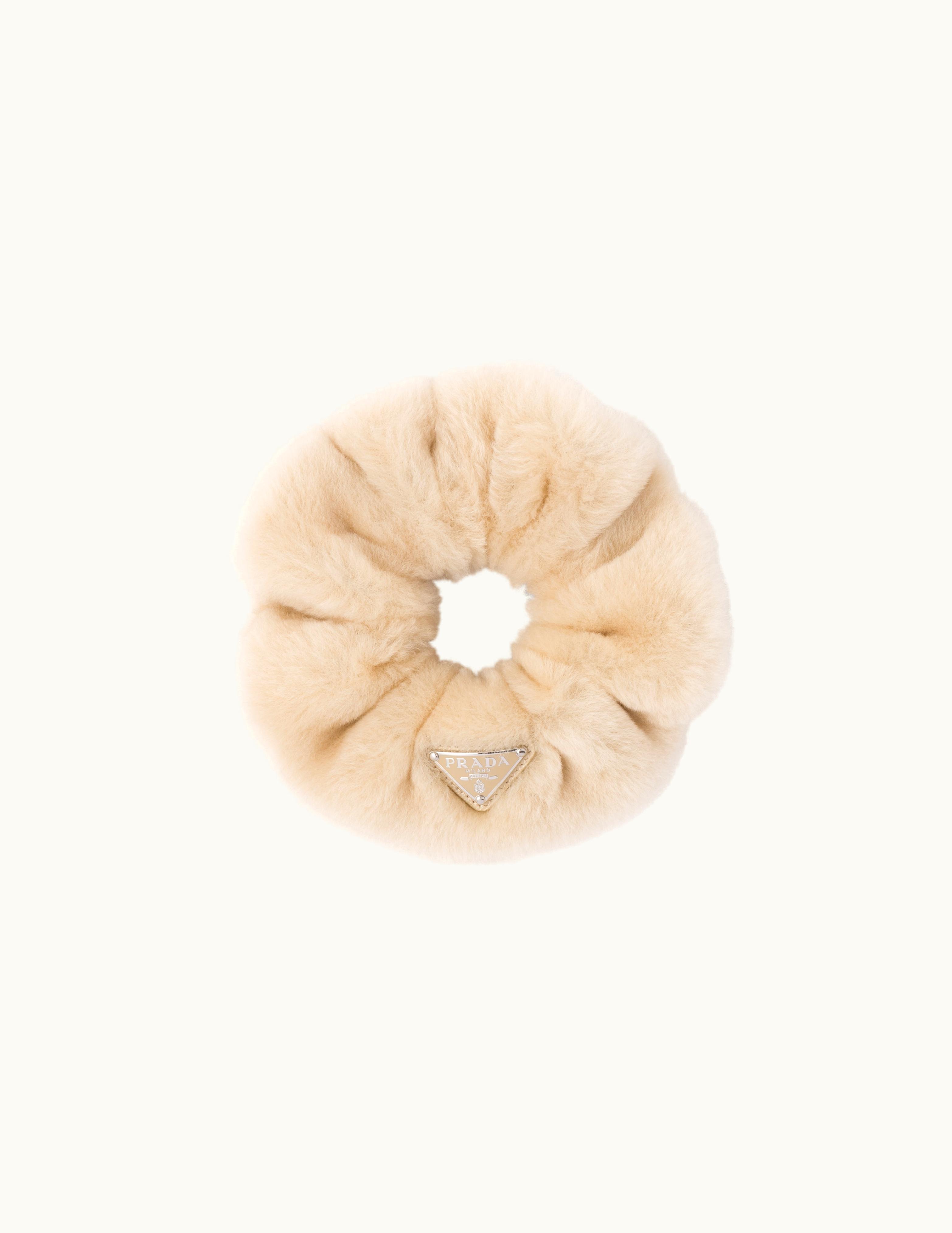 Prada Prada Ecru Shearling Scrunchie