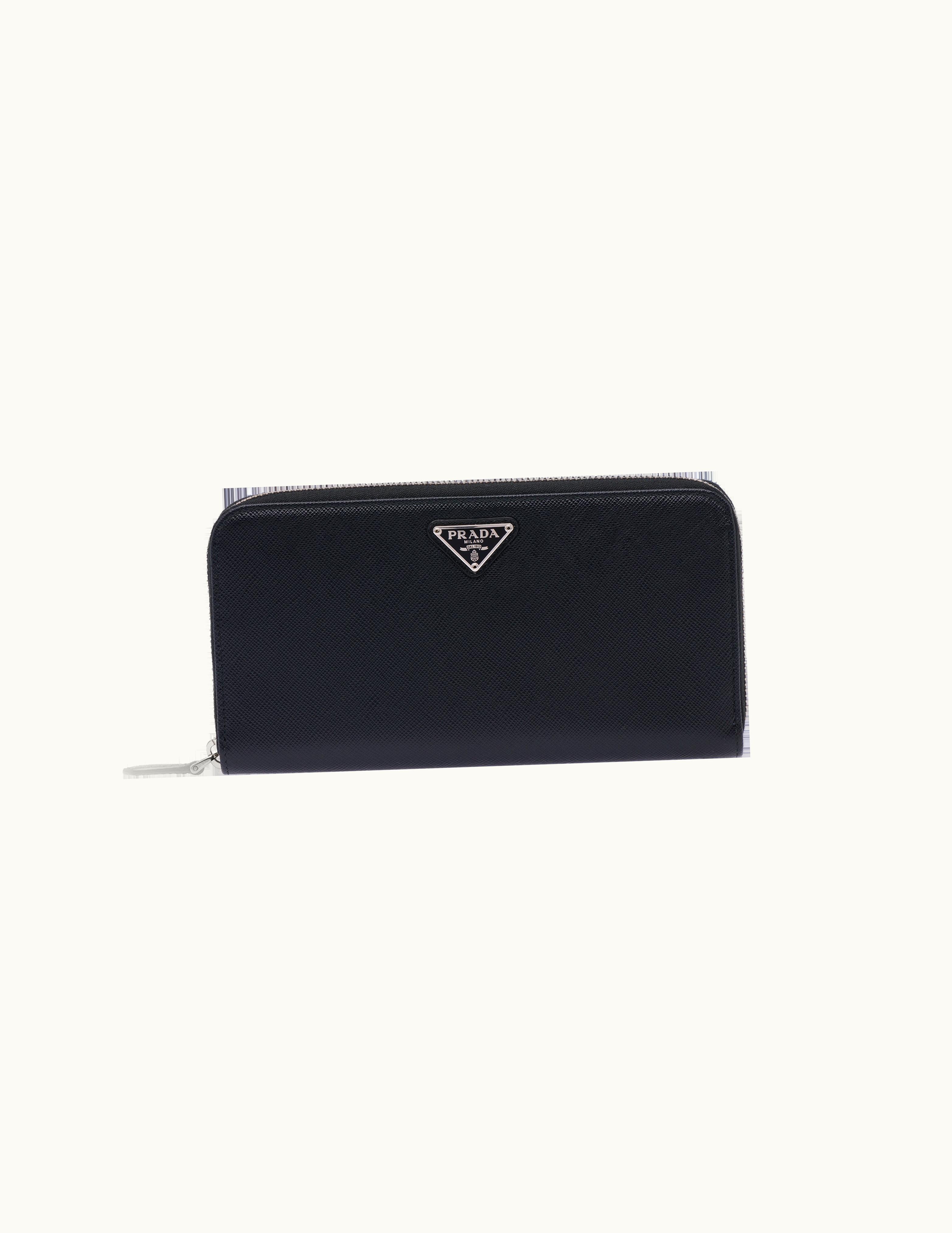 Prada Prada Classic Saffiano Leather Zip-Around Wallet Black