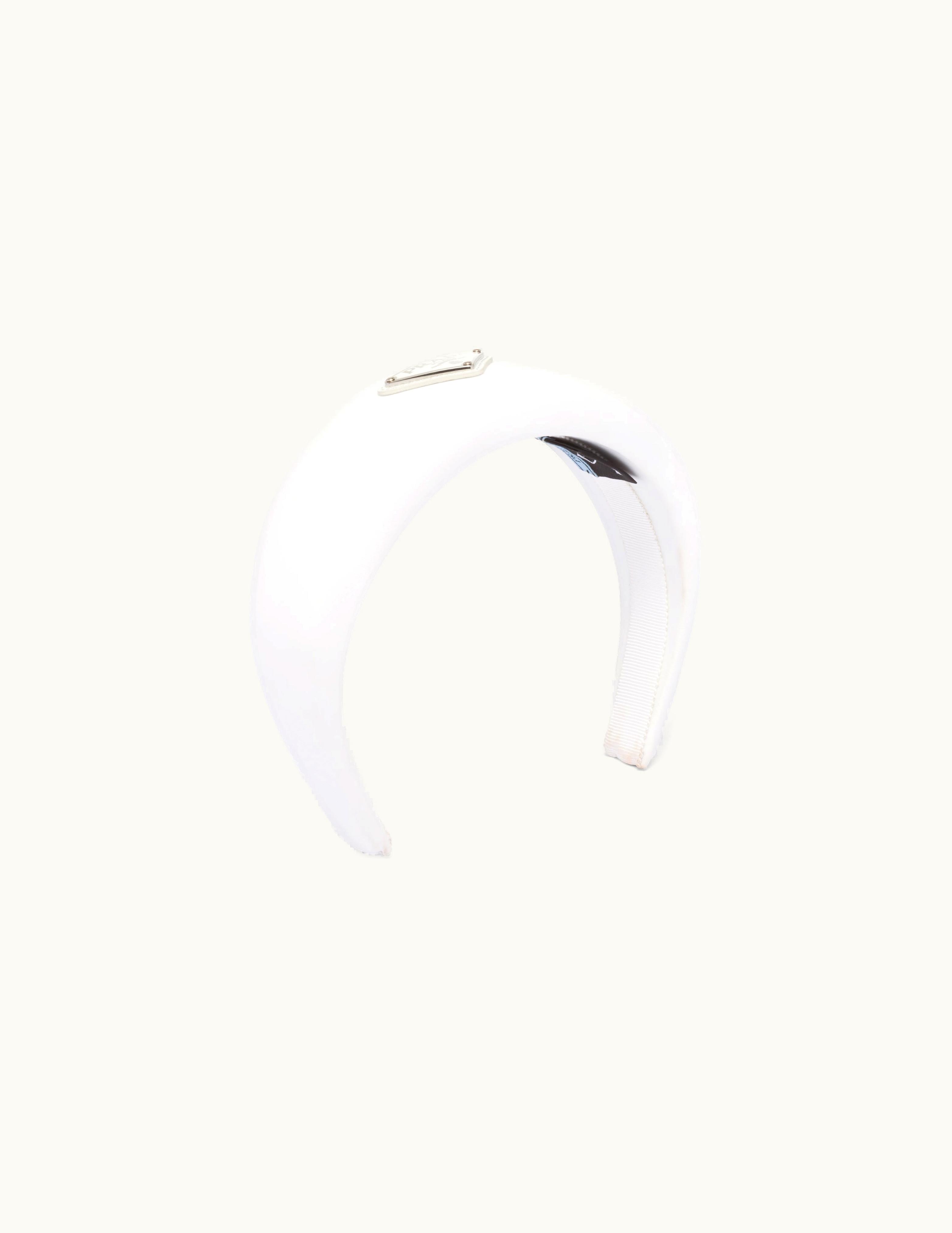 Prada Prada Triangular Logo Re-nylon Headband White