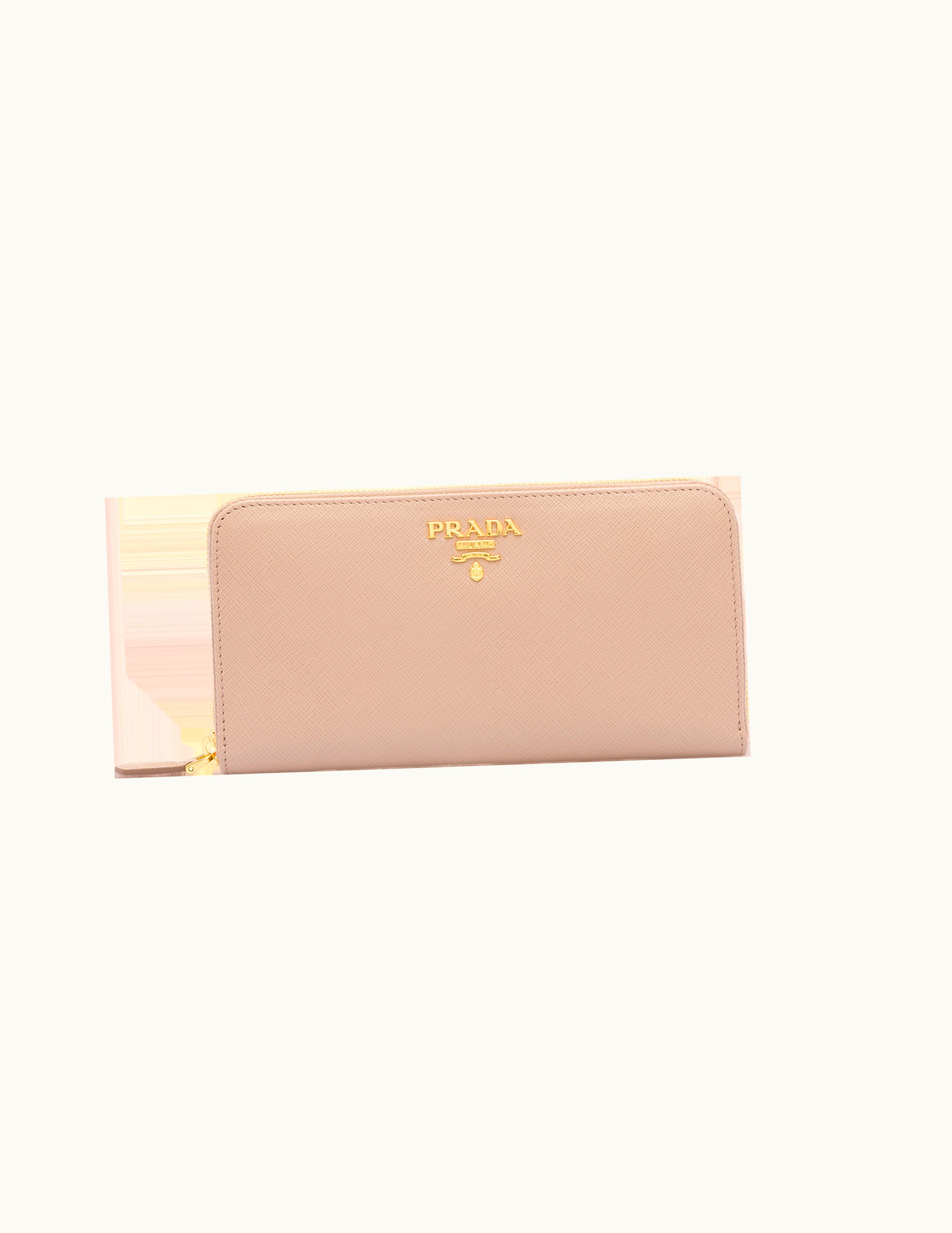 Prada Prada Luxe Saffiano Leather Zip-Around Wallet Pink