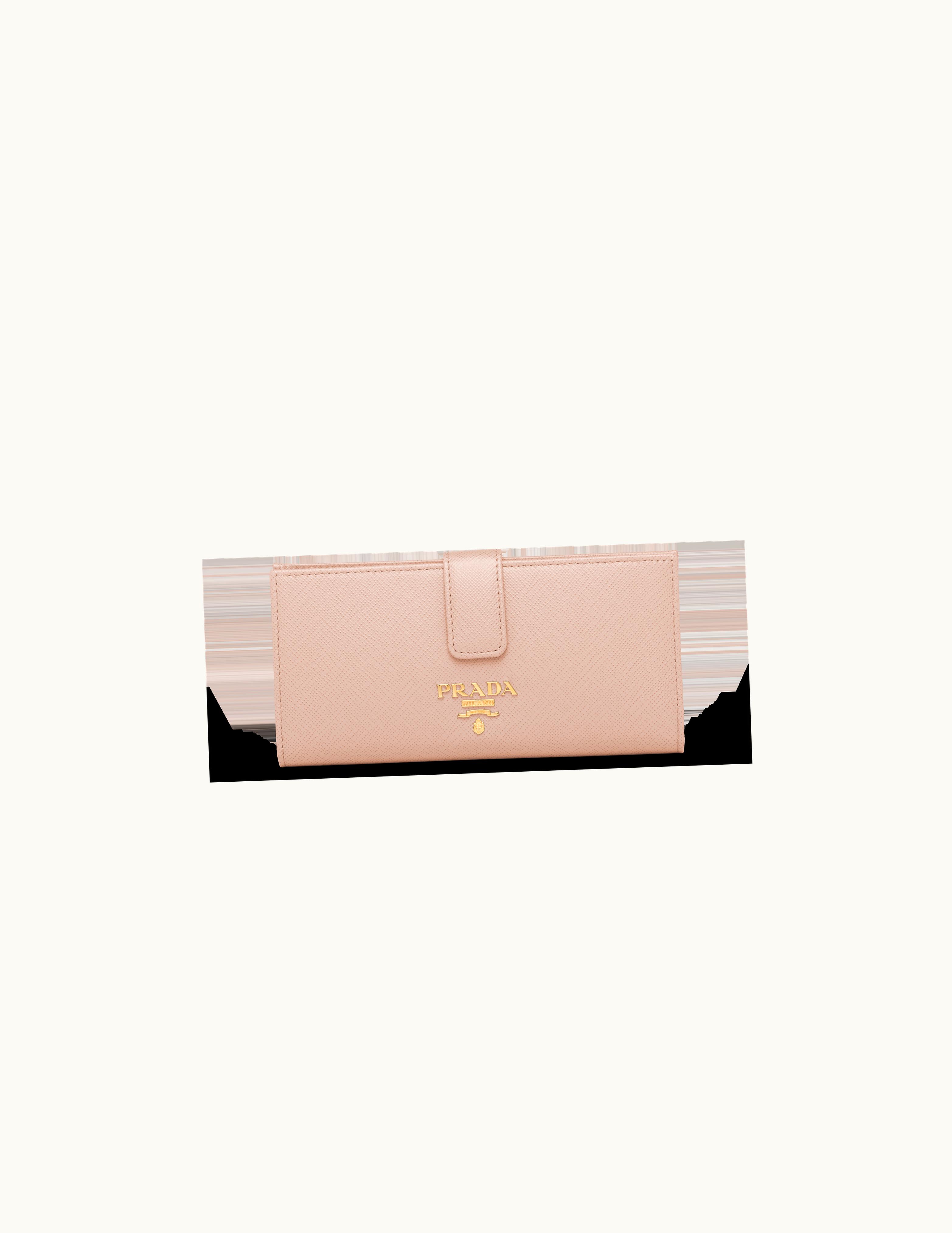 Prada Prada Moiré Pink Large Saffiano Leather Wallet