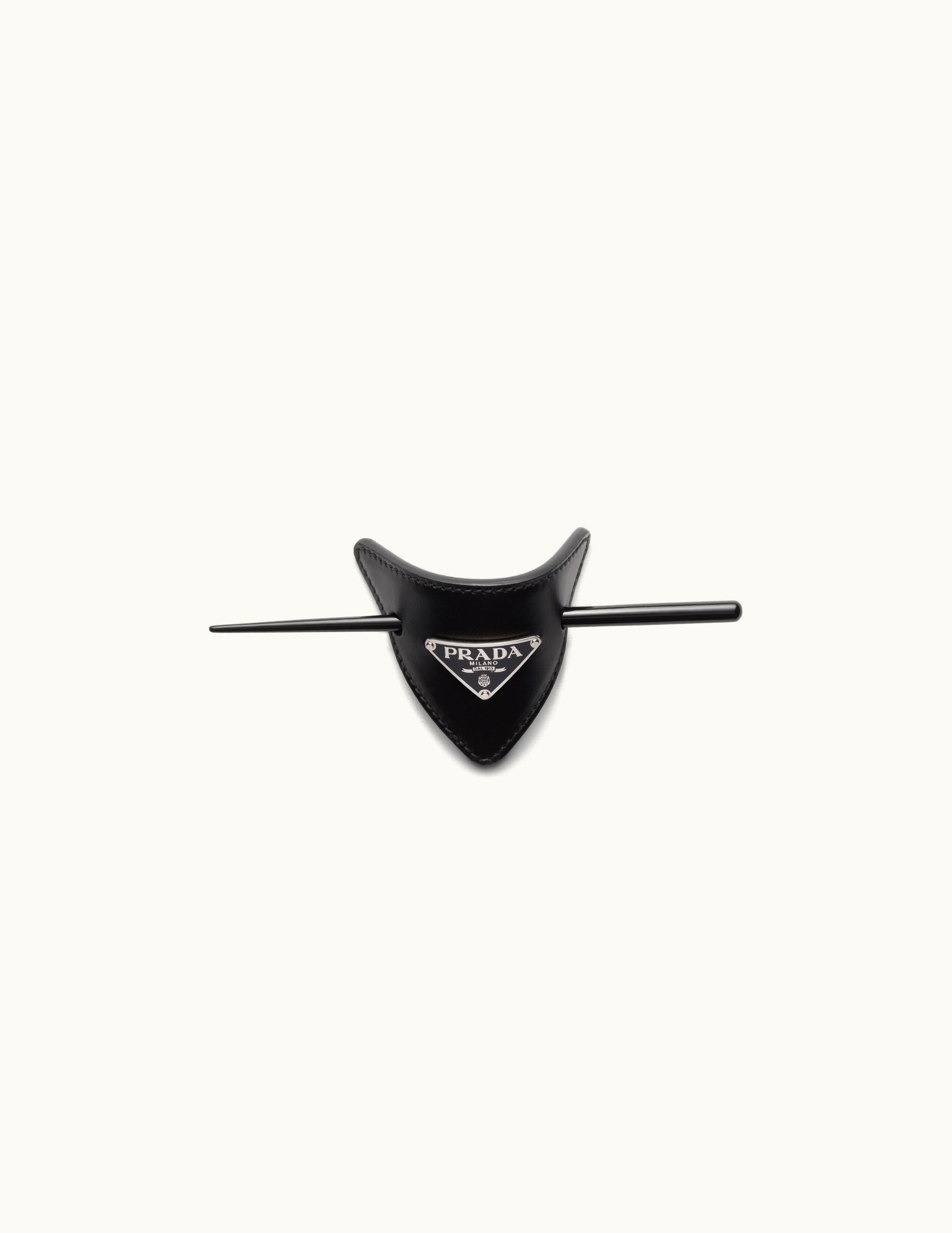 Prada Prada Black Leather Hair Clip