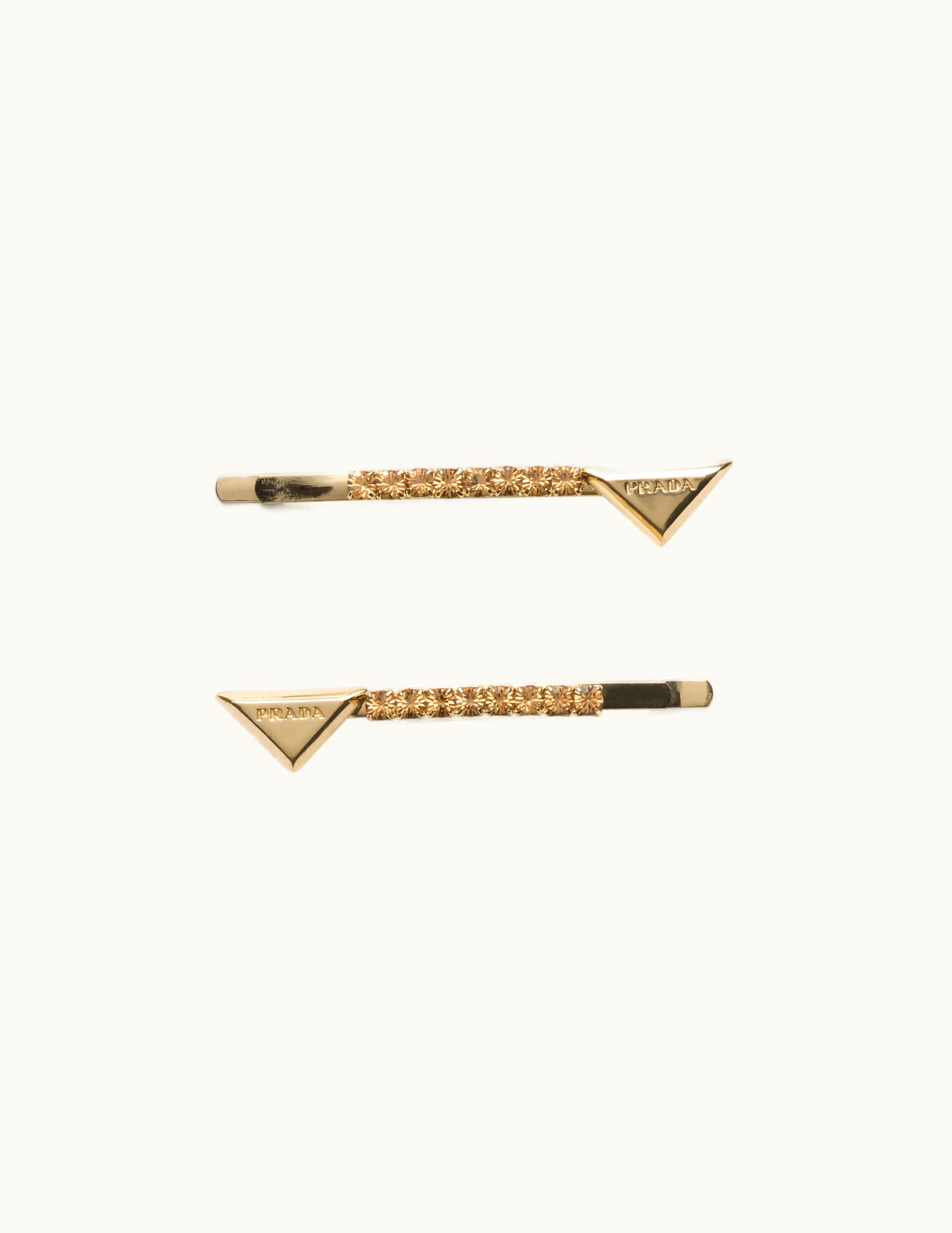 Prada Prada Gold / Topaz Light Embellished Brass Hair Clip