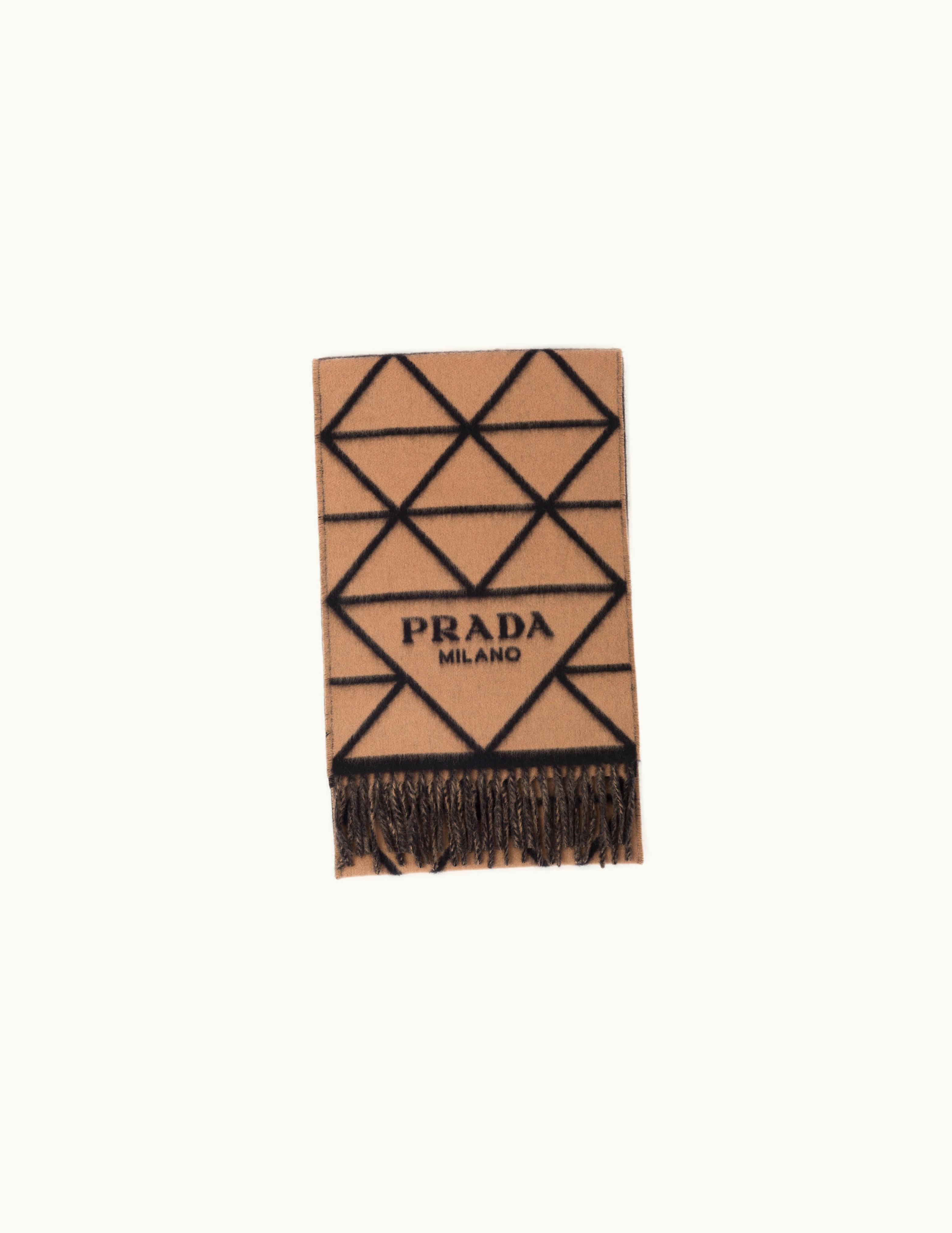Prada Prada Camel / Black Double Cashmere Scarf