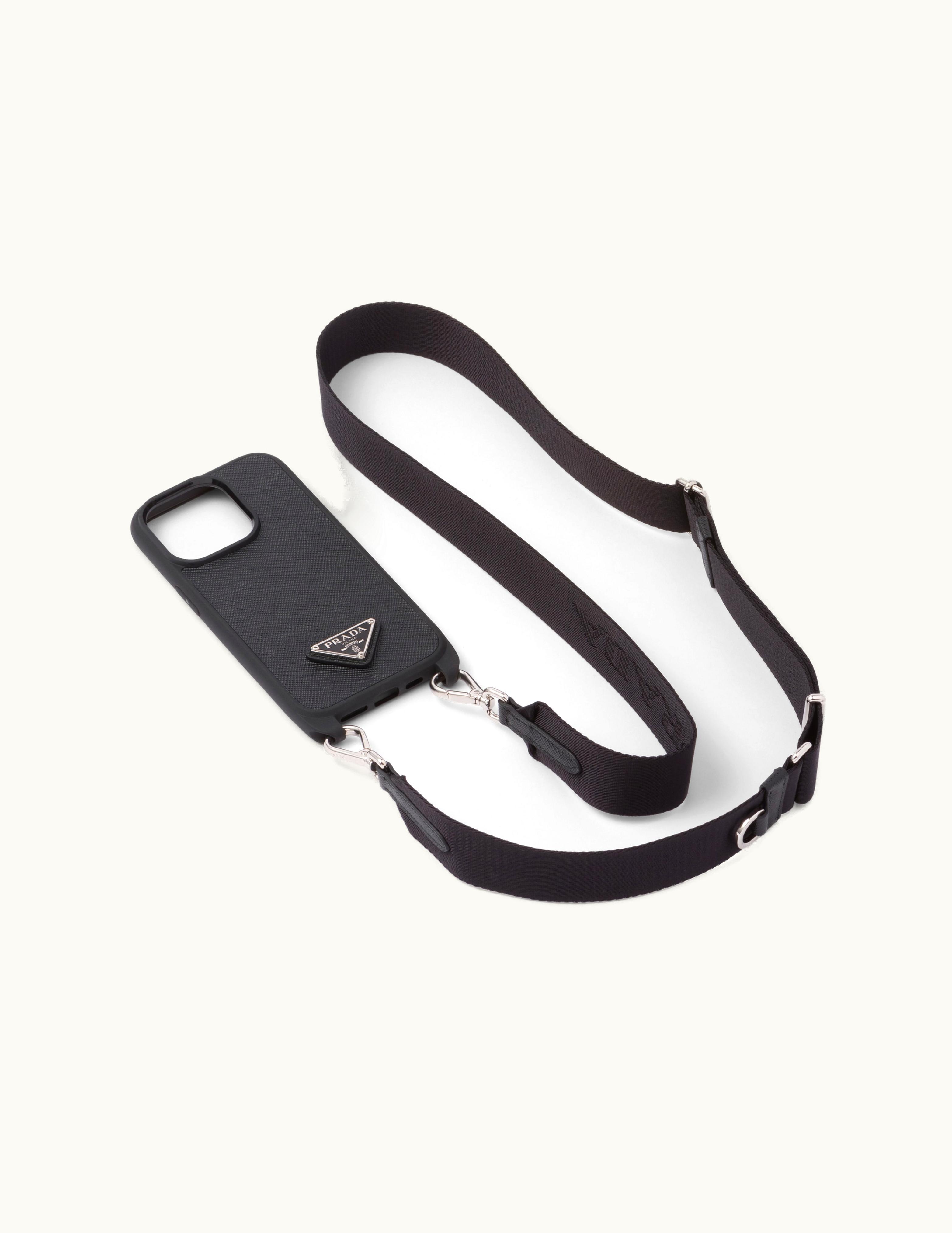 Prada Prada Black Saffiano Leather Cover For Iphone 14