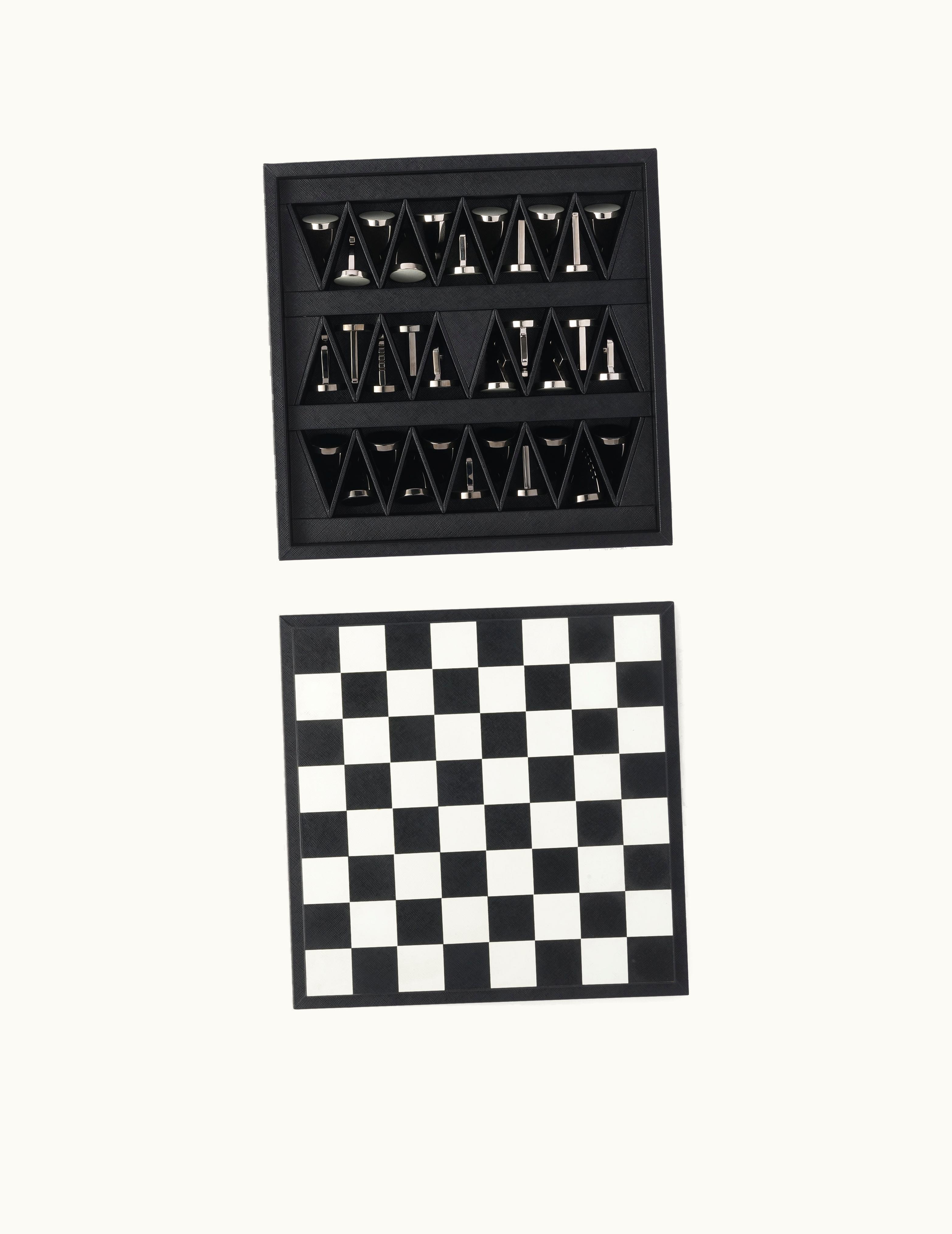 Prada Prada Black Saffiano Leather Chess Set