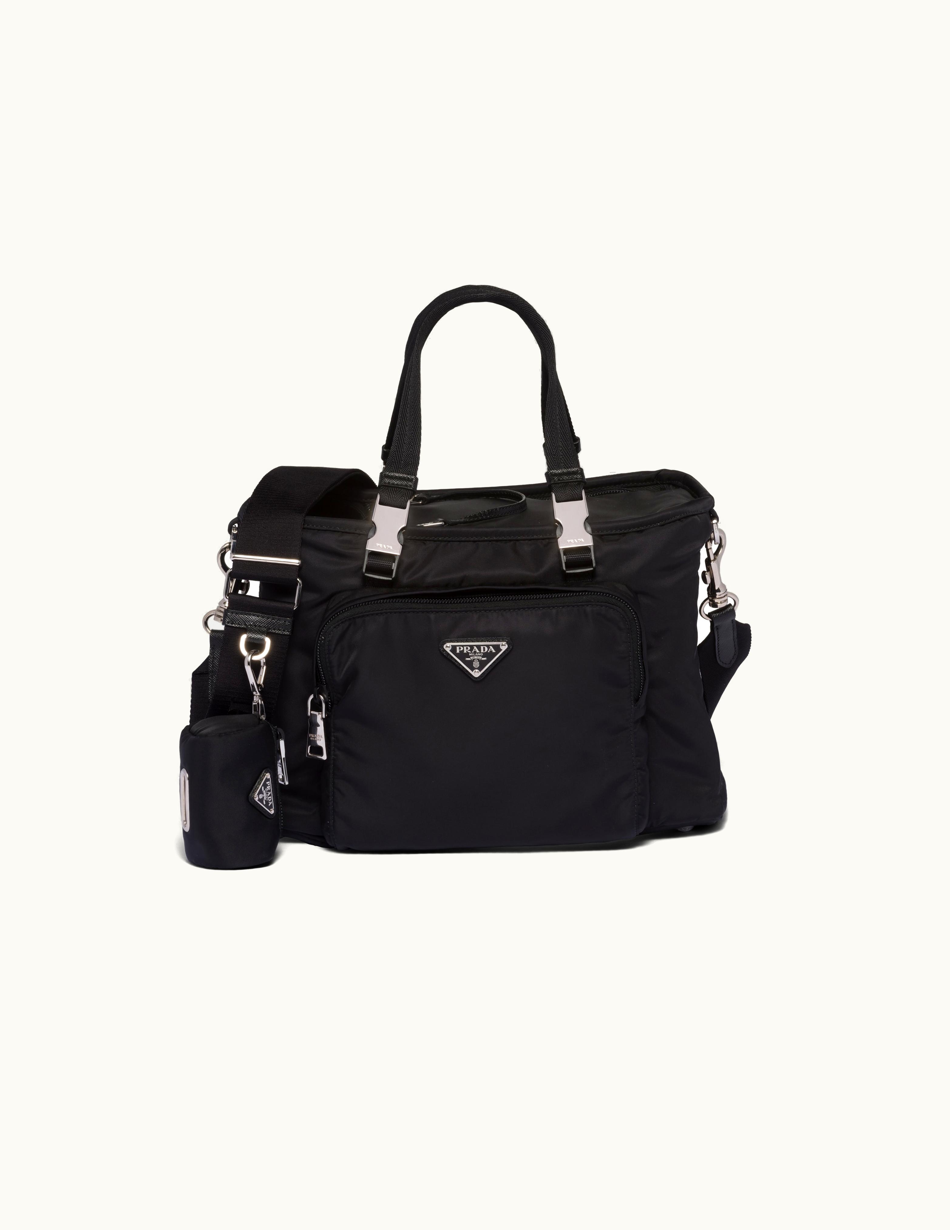 Prada Prada Black Re-nylon And Saffiano Leather Pet Carrier