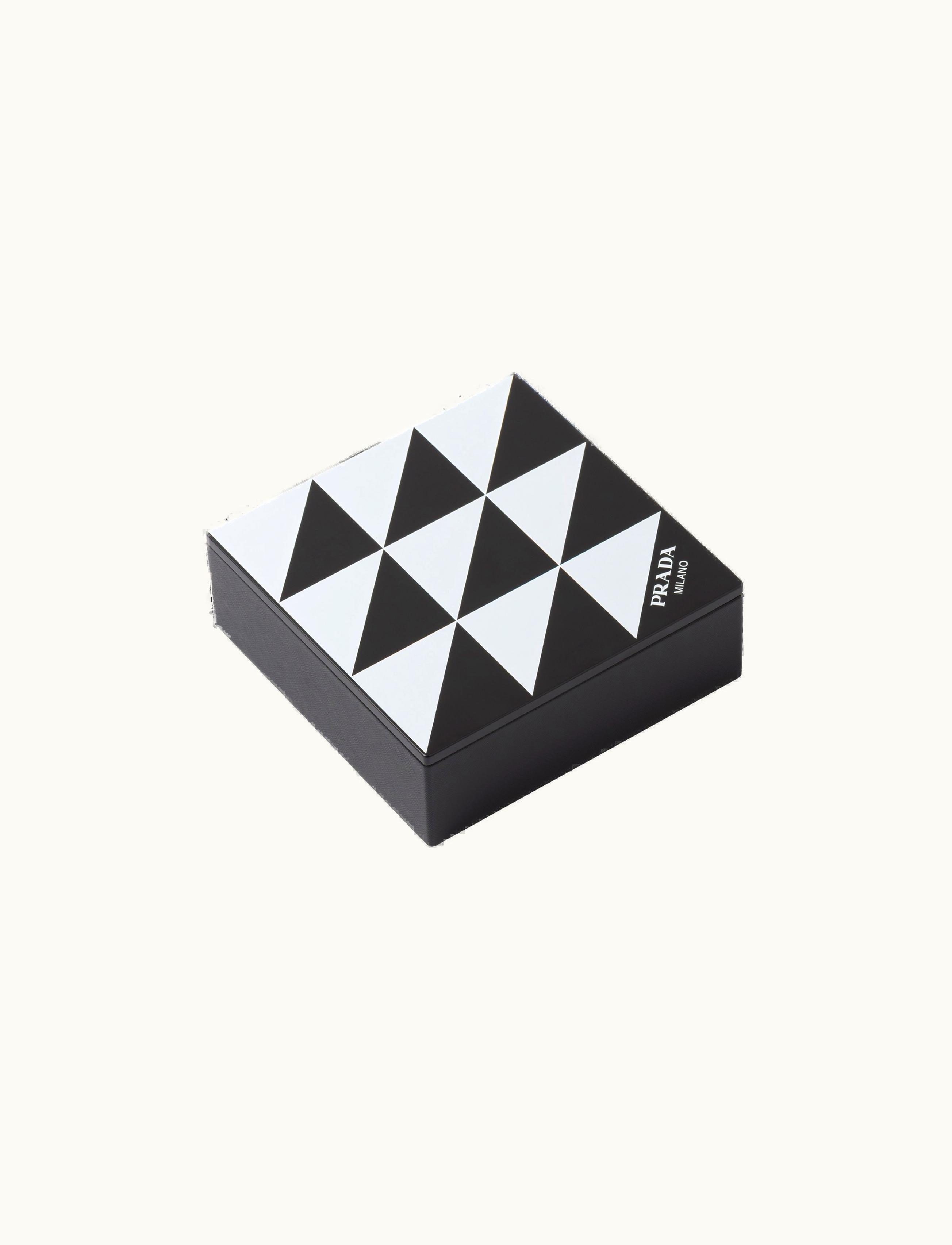 Prada Prada Black / White Wood And Saffiano Leather Box