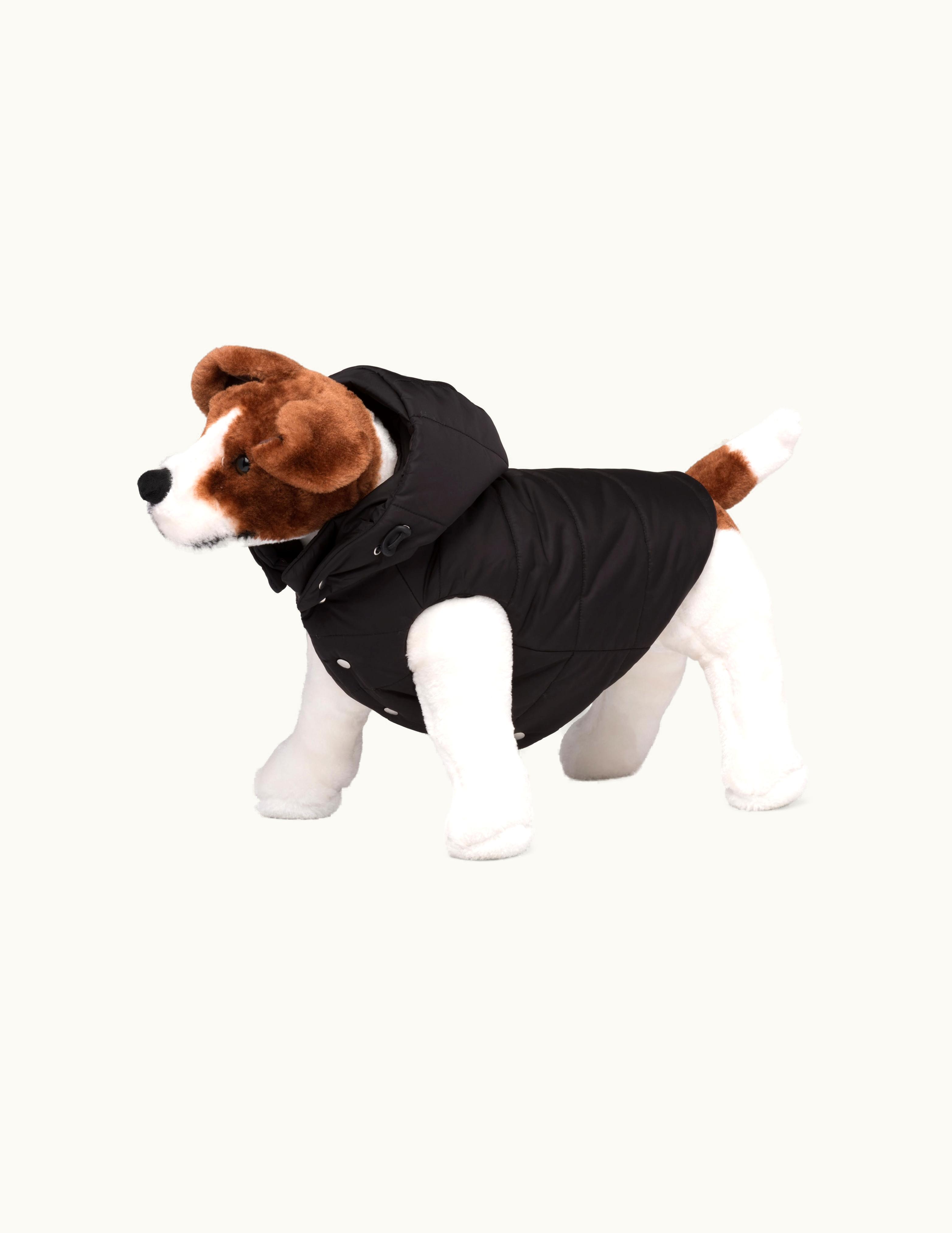 Prada Prada Black Re-nylon Puffer Dog Coat With Hood