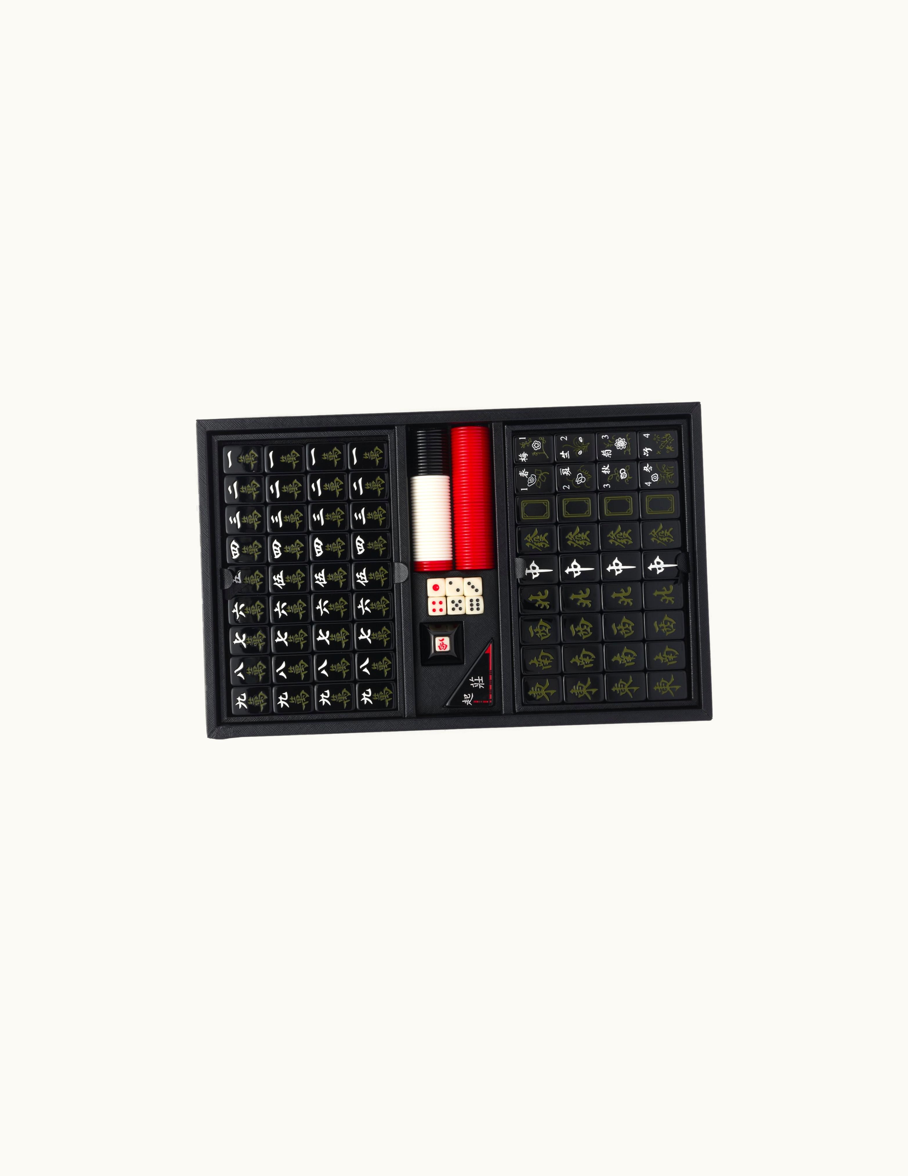 Prada Prada Black Saffiano Leather Mahjong Game