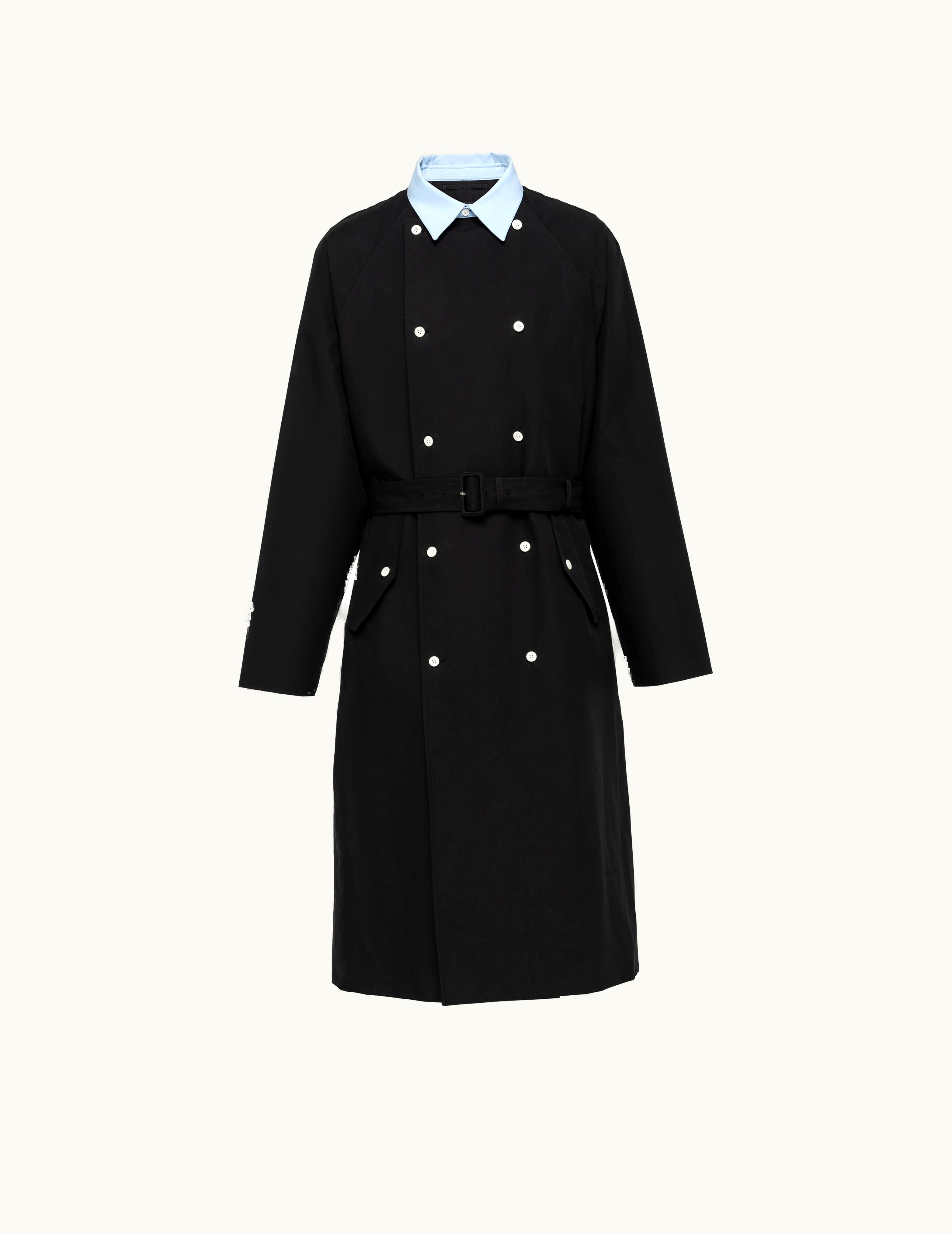 Prada Prada Black / Sky Blue Cotton Raincoat