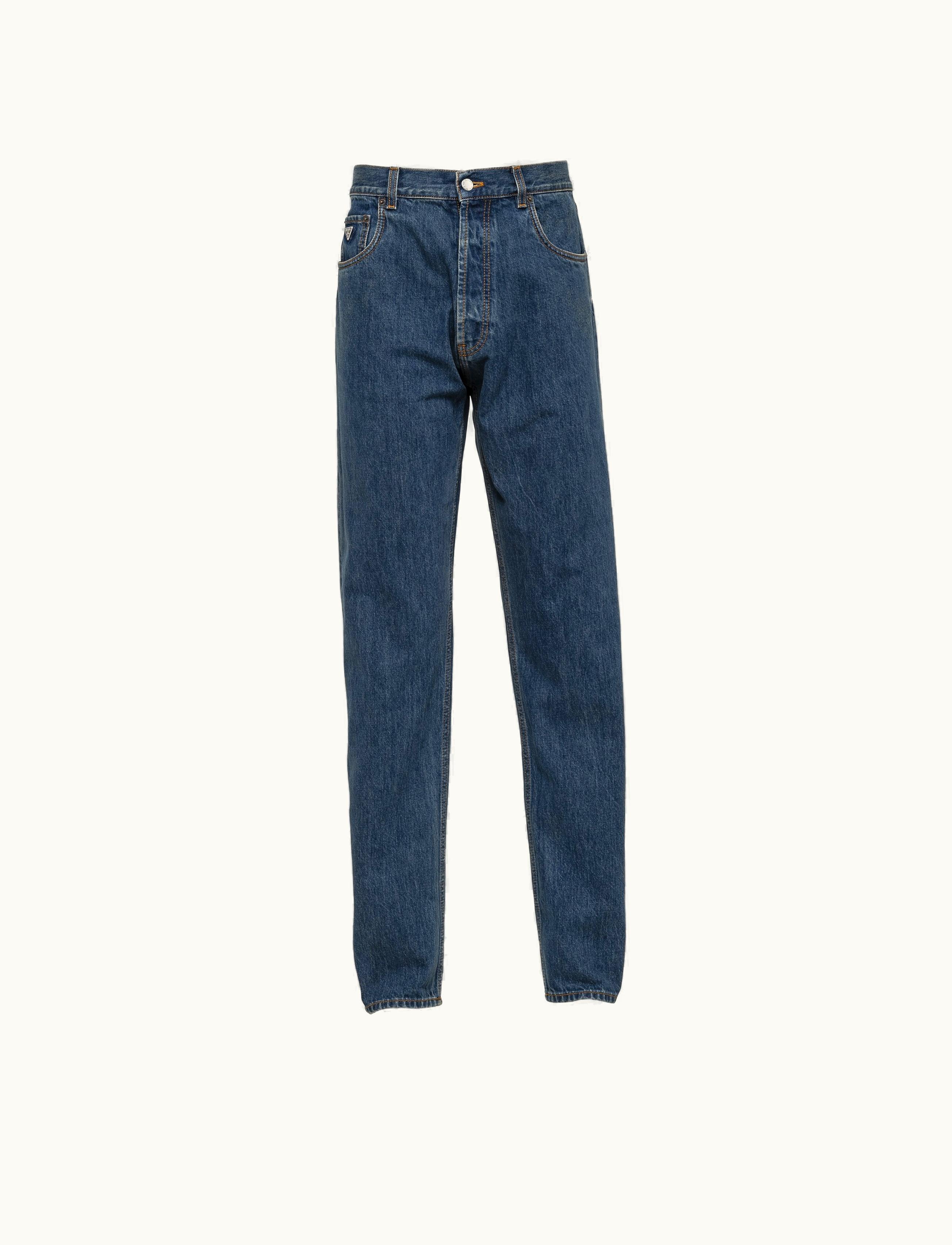 Prada Prada Milano Classic Fit Low-rise Denim Jeans Navy
