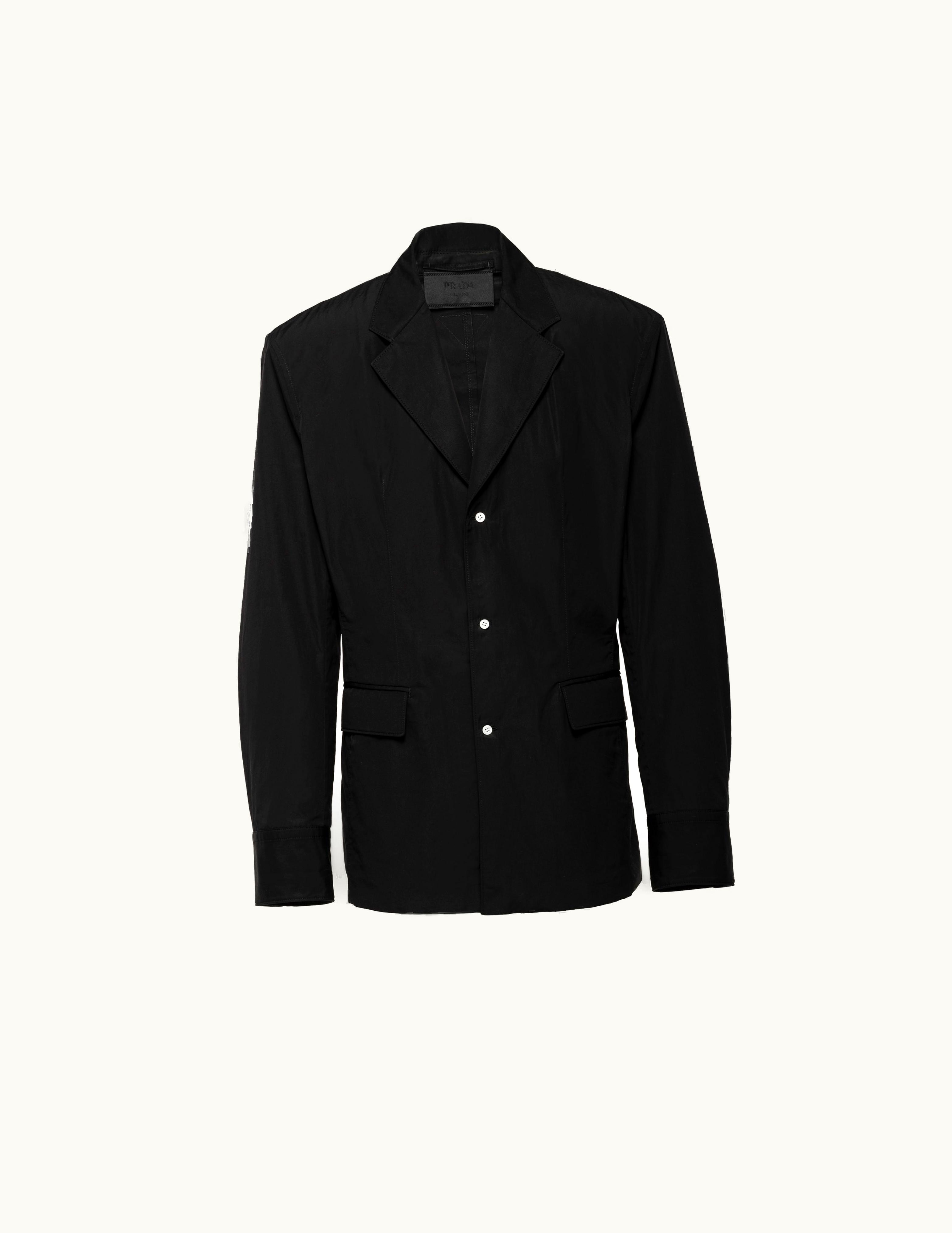 Prada Prada Black Tailored Single-Breasted Cotton Jacket