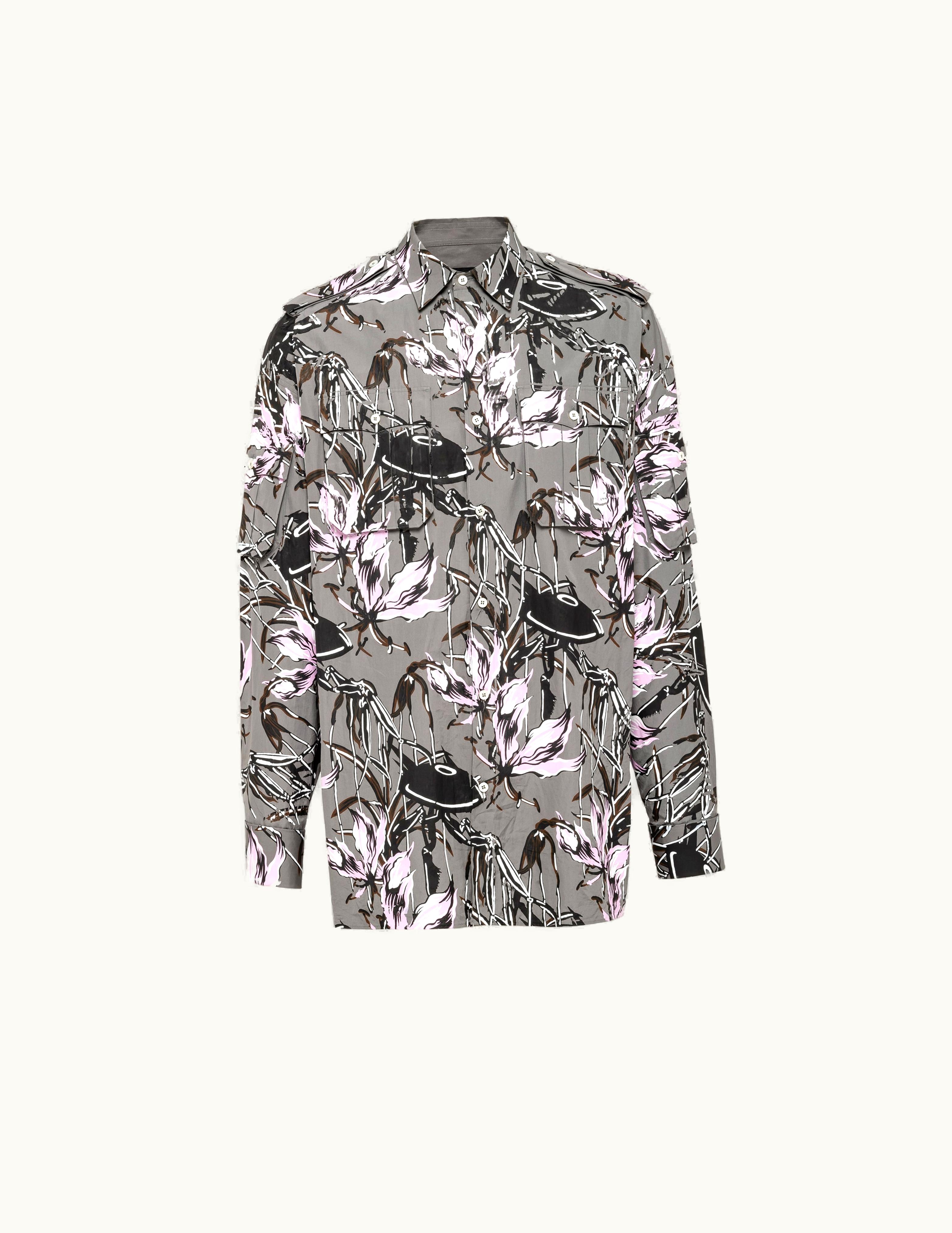 Prada Prada Steel / Rose Printed Cotton Shirt